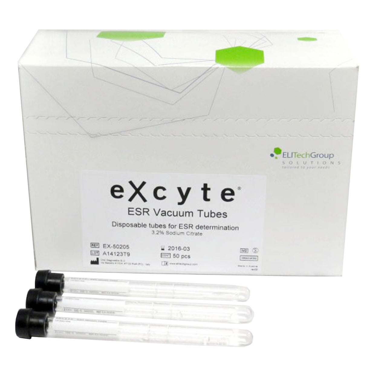 Excyte® Vacuum Tube Venous Blood Collection Tube Sodium Citrate Additive 1 mL Conventional Closure Glass Tube - BeHope