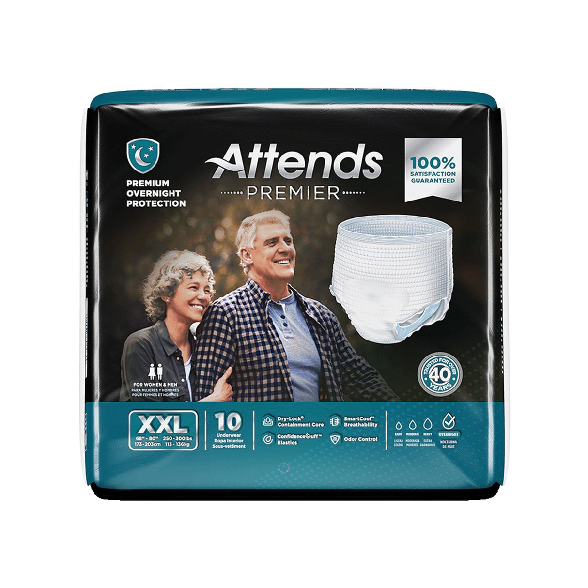 Unisex Adult Absorbent Underwear Attends® Premier Pull On with Tear Away Seams 2X-Large Disposable Heavy Absorbency - BeHope