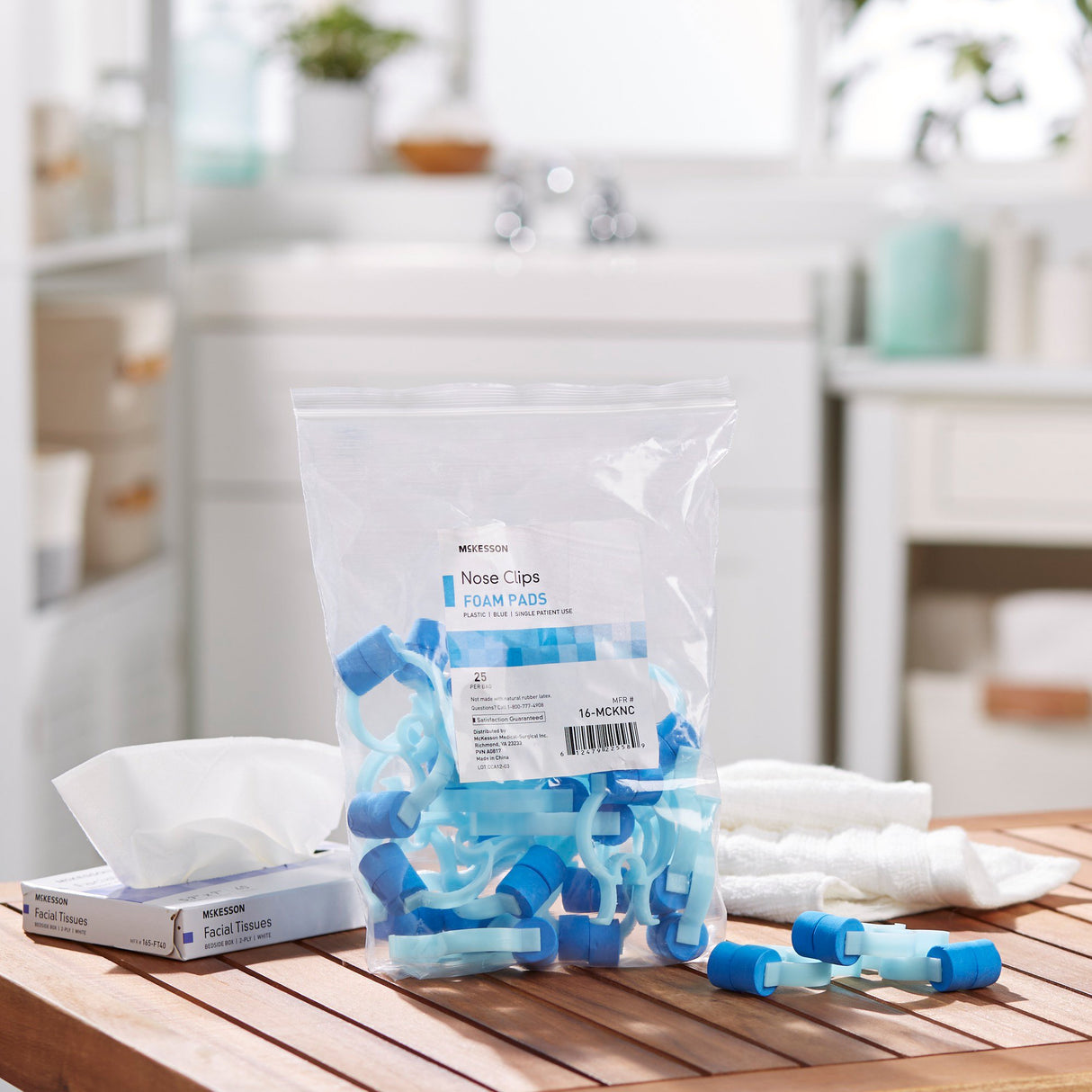 Nose Clip McKesson Foam, Disposable, Blue Plastic For Spirometer - BeHope