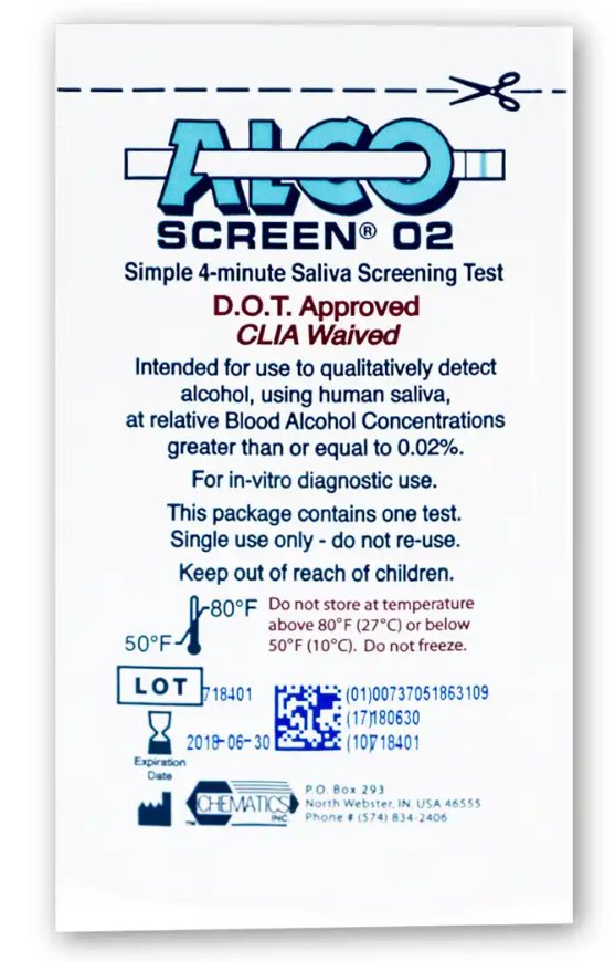 Drugs of Abuse Test Kit Alco-Screen 02® Alcohol Screen 24 Tests CLIA Waived - BeHope