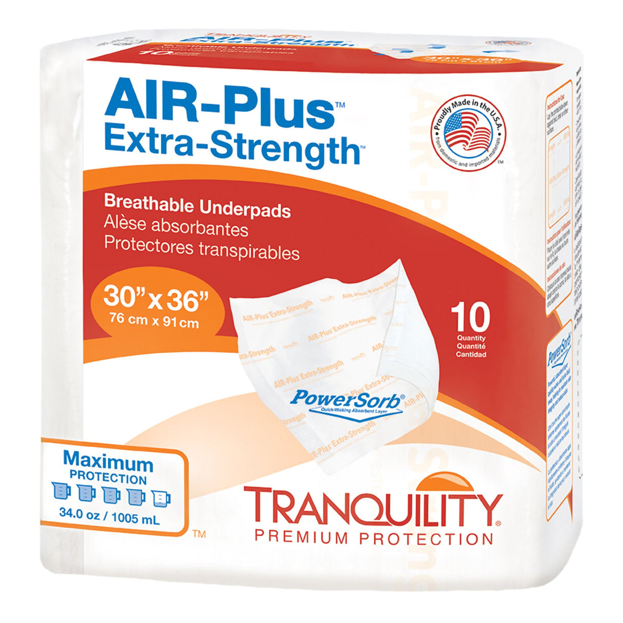 Disposable Underpad Tranquility® AIR-Plus Extra-Strength 30 X 36 Inch Powersorb® Material Heavy Absorbency - BeHope