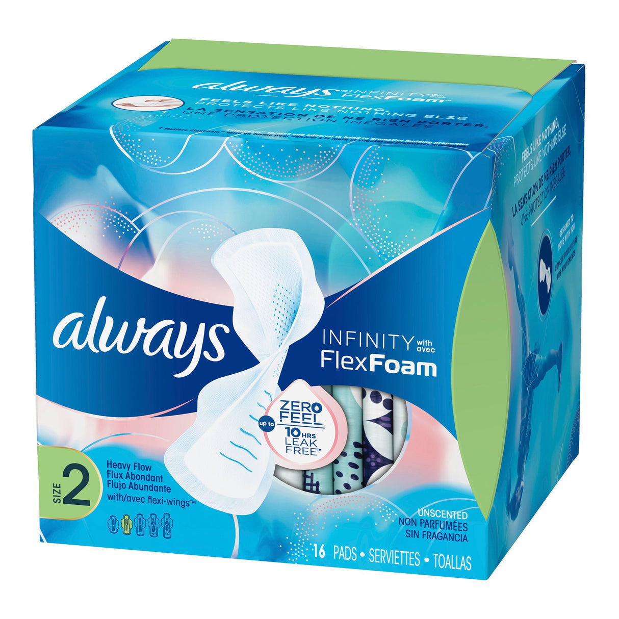 Feminine Pad Always® Infinity with Flex Foam Maxi with Wings Super Absorbency - BeHope