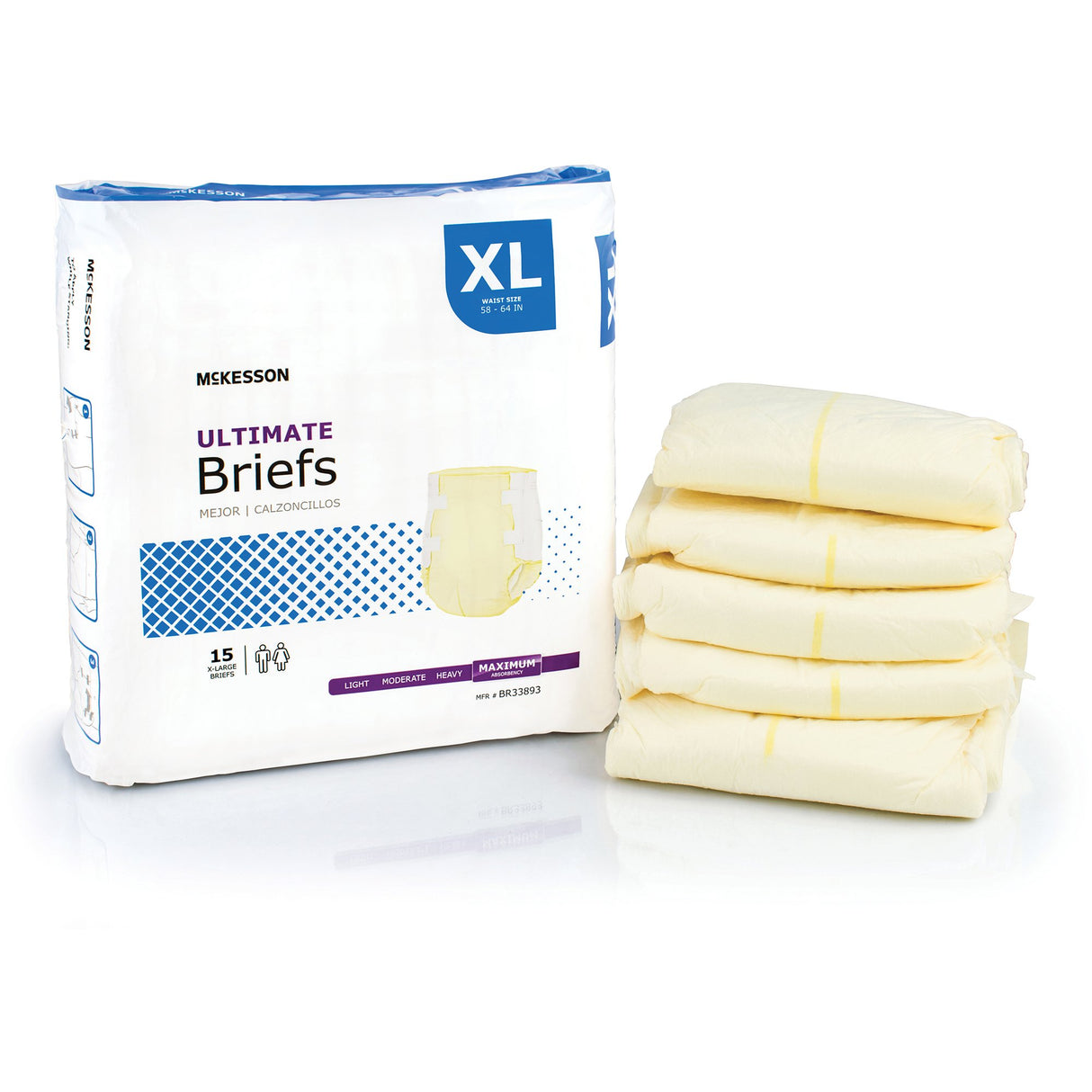 Unisex Adult Incontinence Brief McKesson X-Large Disposable Heavy Absorbency - BeHope