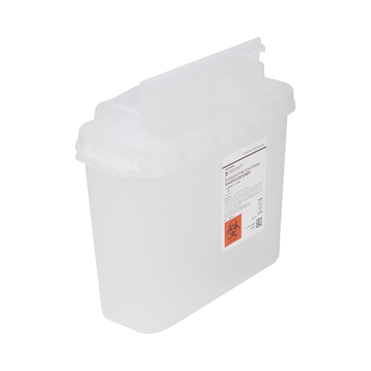 Sharps Container McKesson Prevent® Translucent Base 11 H X 12 W X 4-3/4 D Inch Horizontal Entry 1.35 Gallon - BeHope