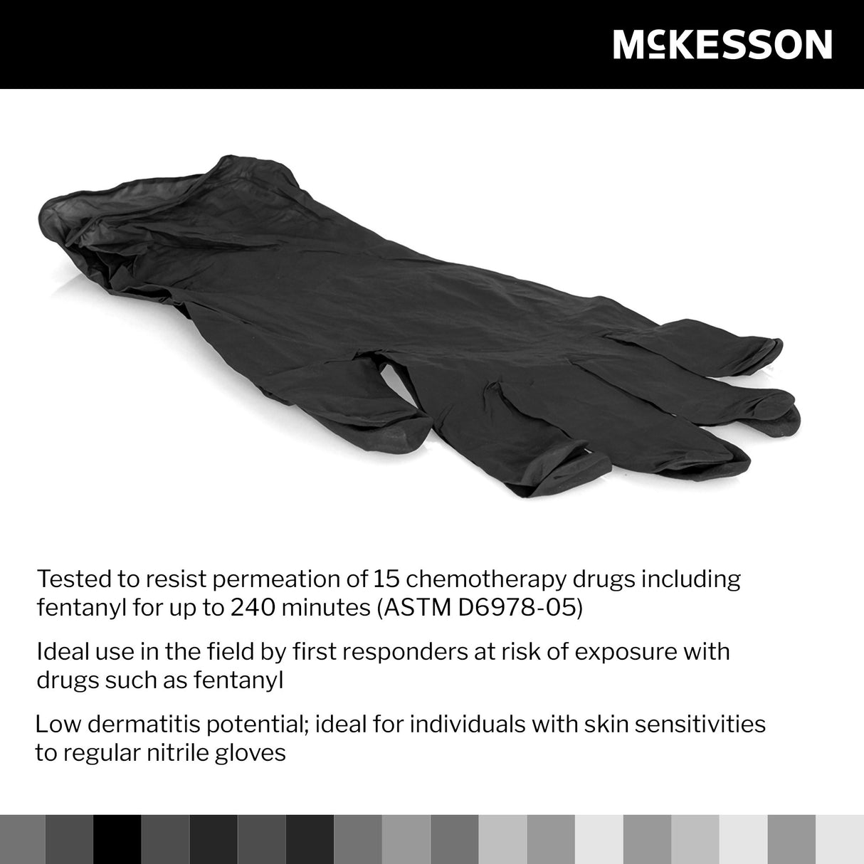 Exam Glove McKesson Confiderm® LDC X-Large NonSterile Nitrile Standard Cuff Length Fully Textured Black Chemo Tested / Fentanyl Tested - BeHope