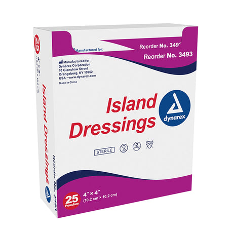 Island Dressing Dynarex 4 X 4 Inch Square Sterile - BeHope