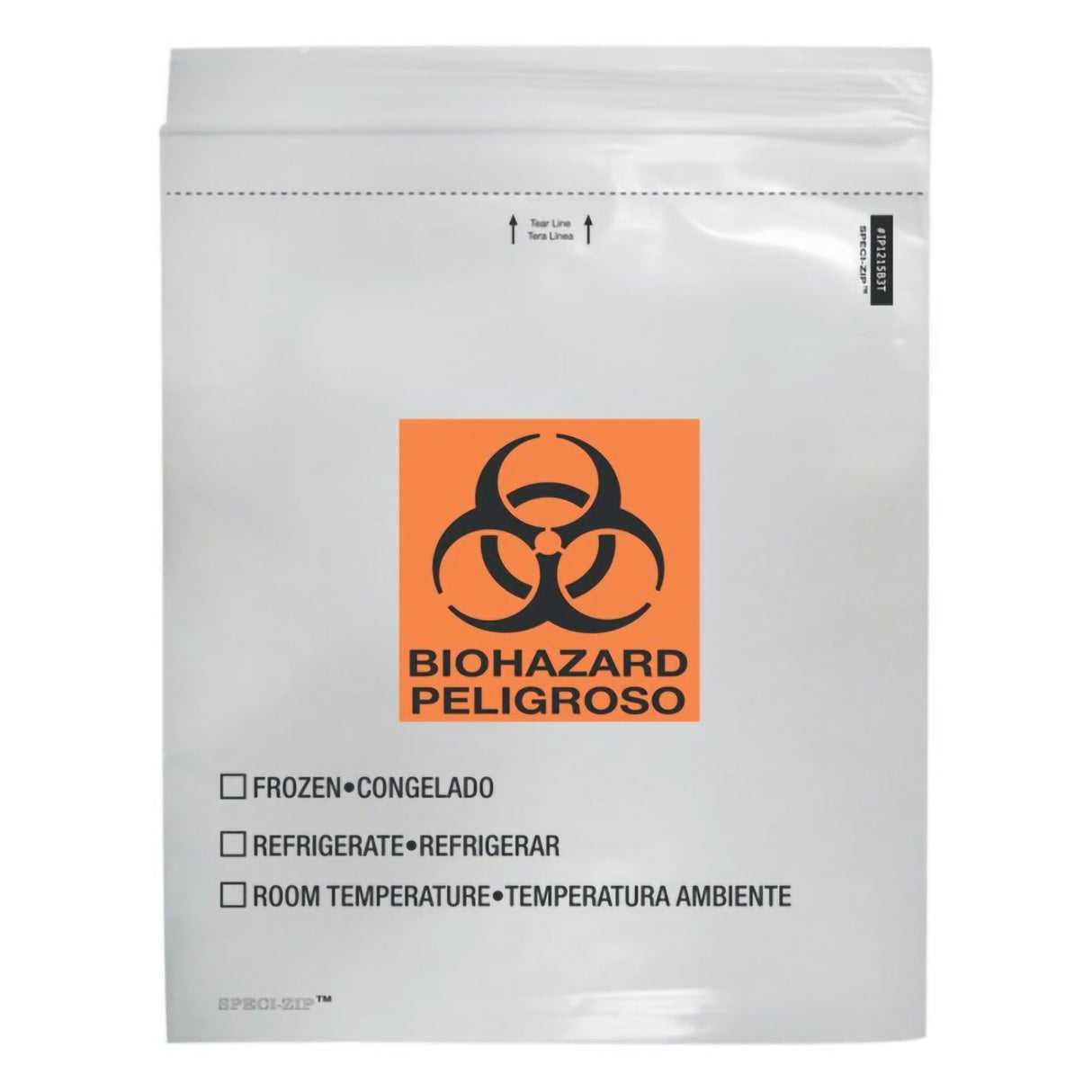 Specimen Transport Bag with Document Pouch Speci-Zip® 12 X 15 Inch Zip Closure Biohazard Symbol / Storage Instructions NonSterile - BeHope