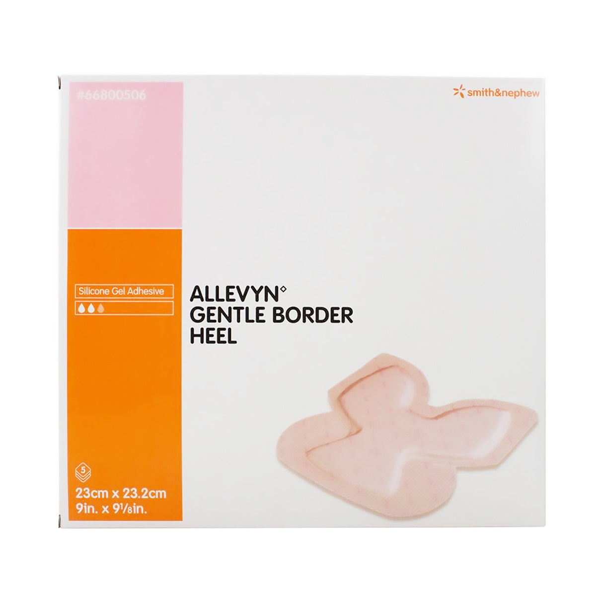 Foam Dressing Allevyn Gentle Border Heel 9 X 9-1/8 Inch With Border Film Backing Silicone Gel Adhesive Heel Sterile - BeHope