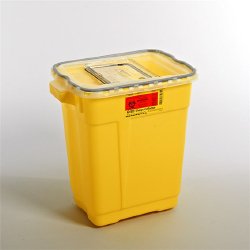 Chemotherapy Waste Container BD™ Yellow Base 18-1/2 X 17-3/4 X 11-3/4 Inch Vertical Entry 9 Gallon - BeHope