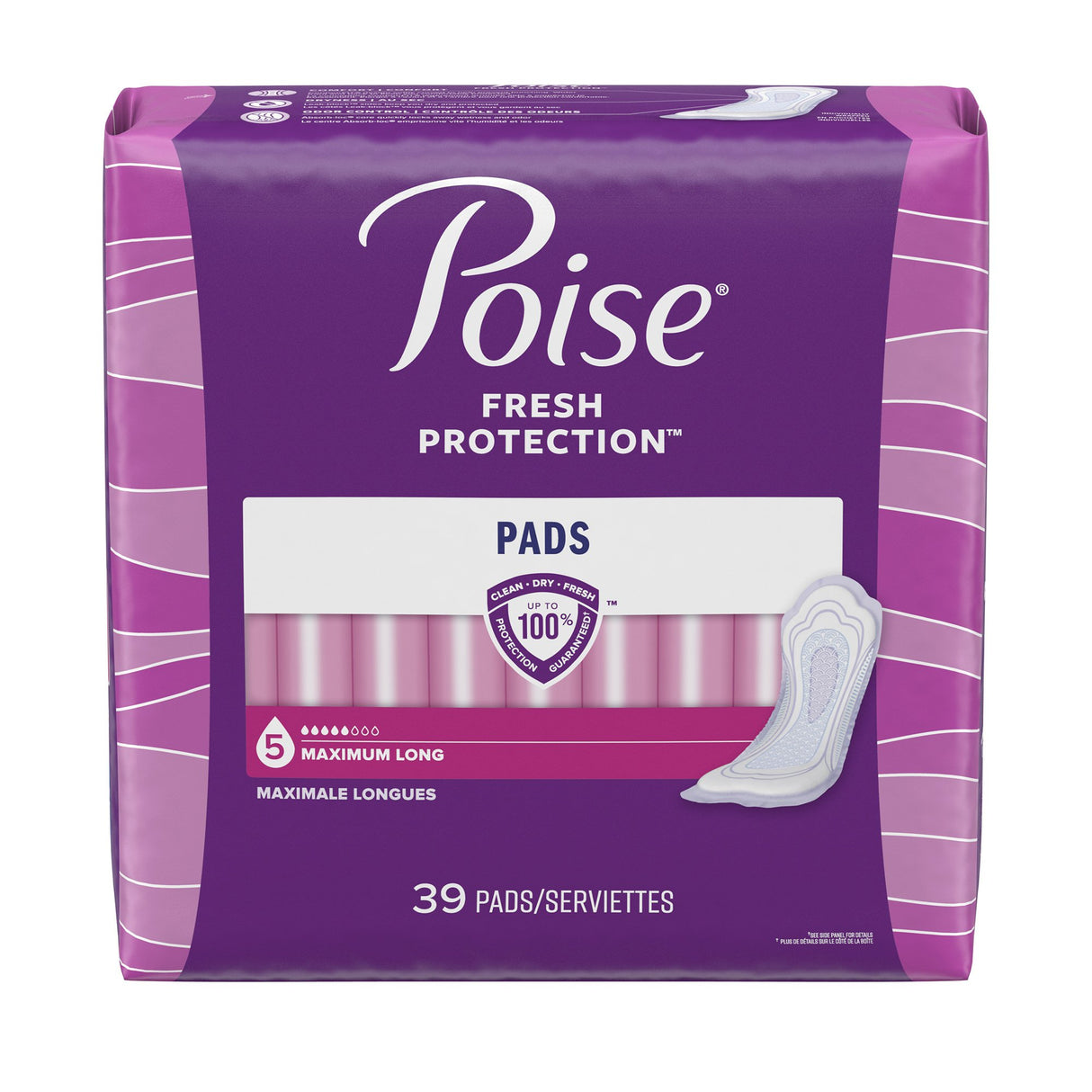 Bladder Control Pad Poise® Fresh Protection™ 14.6 Inch Length Heavy Absorbency Sodium Polyacrylate Core One Size Fits Most - BeHope