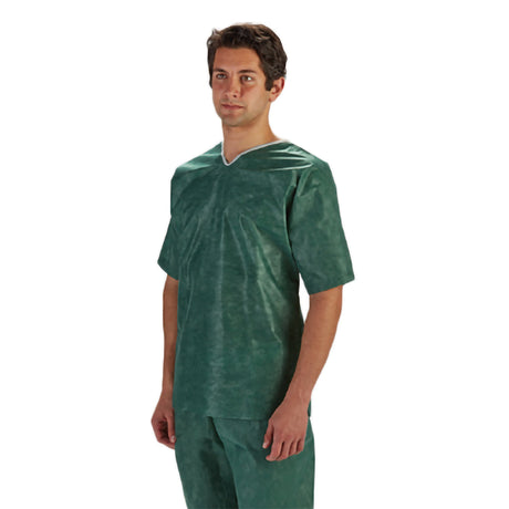 Scrub Shirt Barrier® Large Green 3 Pockets Short Sleeve Unisex - BeHope