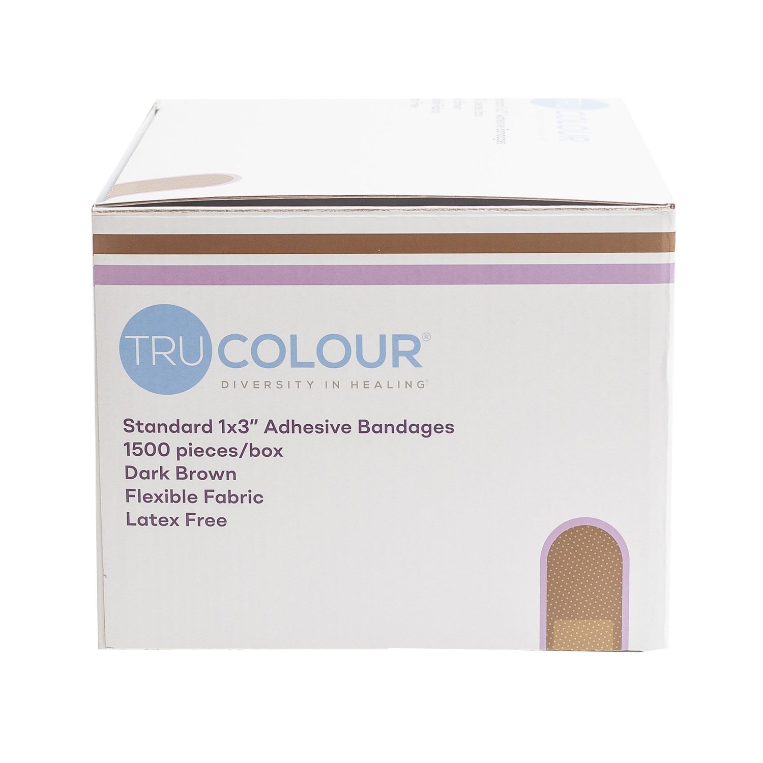 Adhesive Strip Tru-Colour® Fabric Dark Brown 1 X 3 Inch Sterile - BeHope