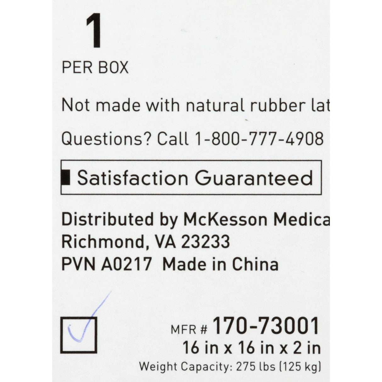 Seat Cushion McKesson 16 W X 16 L X 2 D Inch Foam / Gel - BeHope