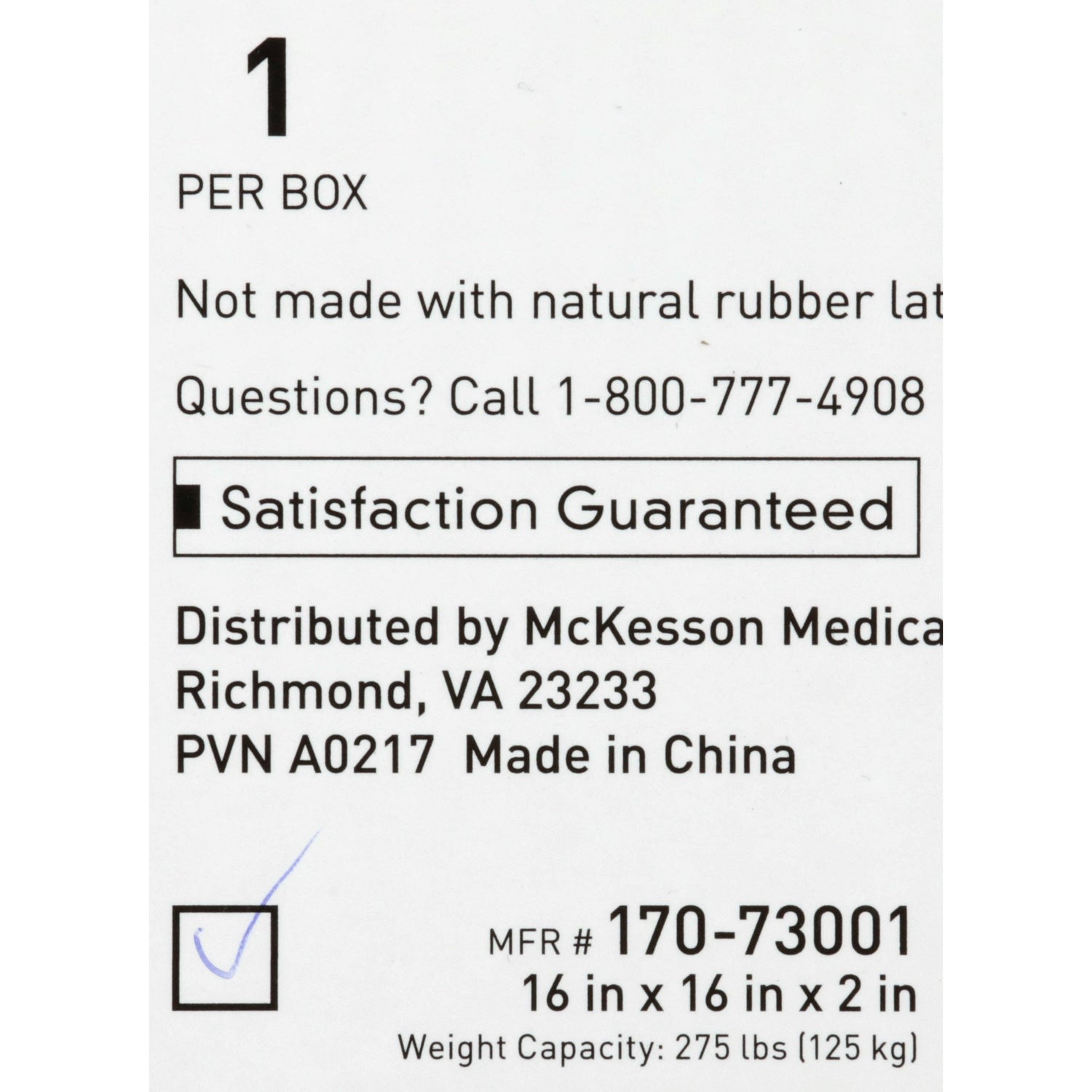 Seat Cushion McKesson 16 W X 16 L X 2 D Inch Foam / Gel - BeHope