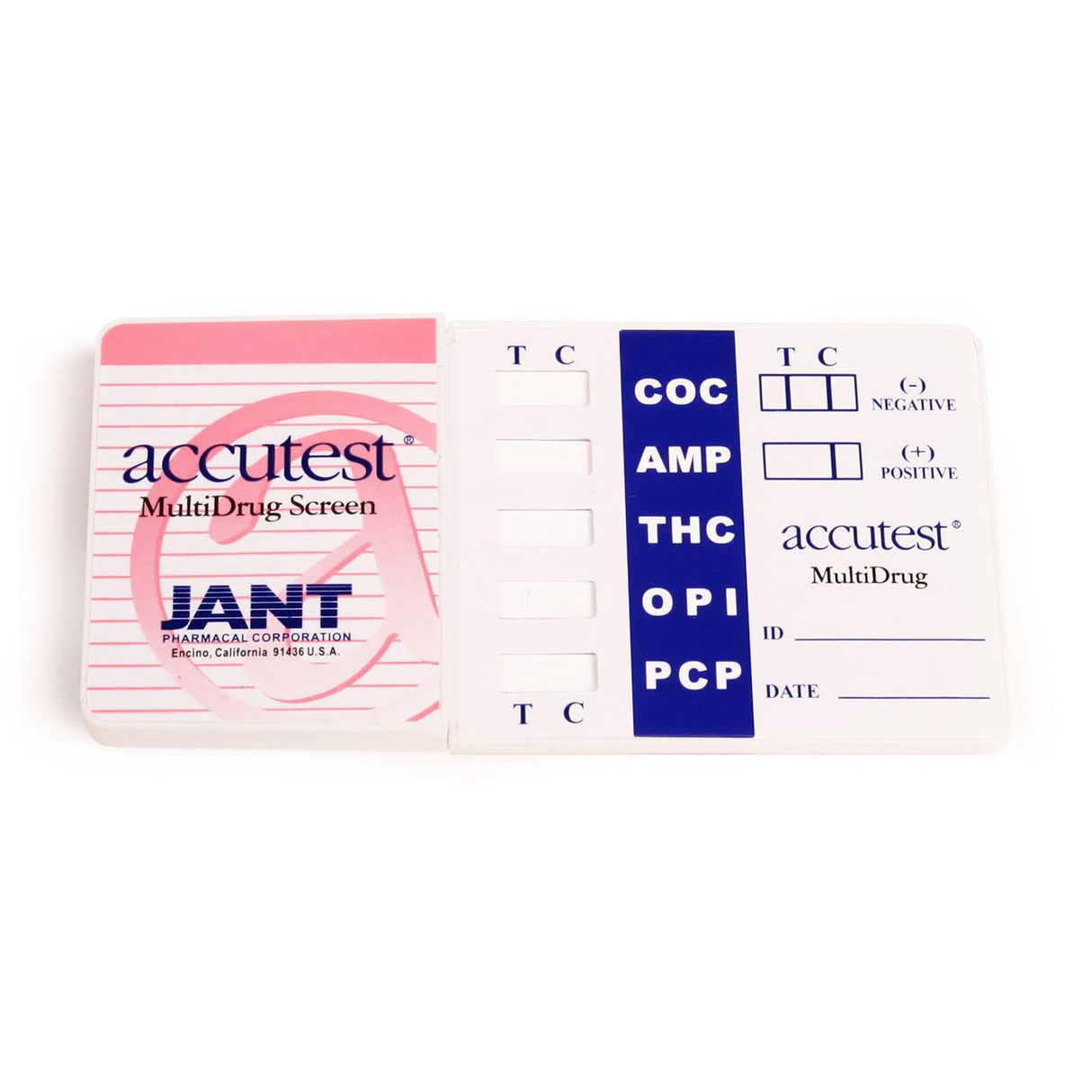 Drugs of Abuse Test Kit Accutest® AMP, COC, OPI, mAMP/MET, THC 25 Tests CLIA Non-Waived - BeHope