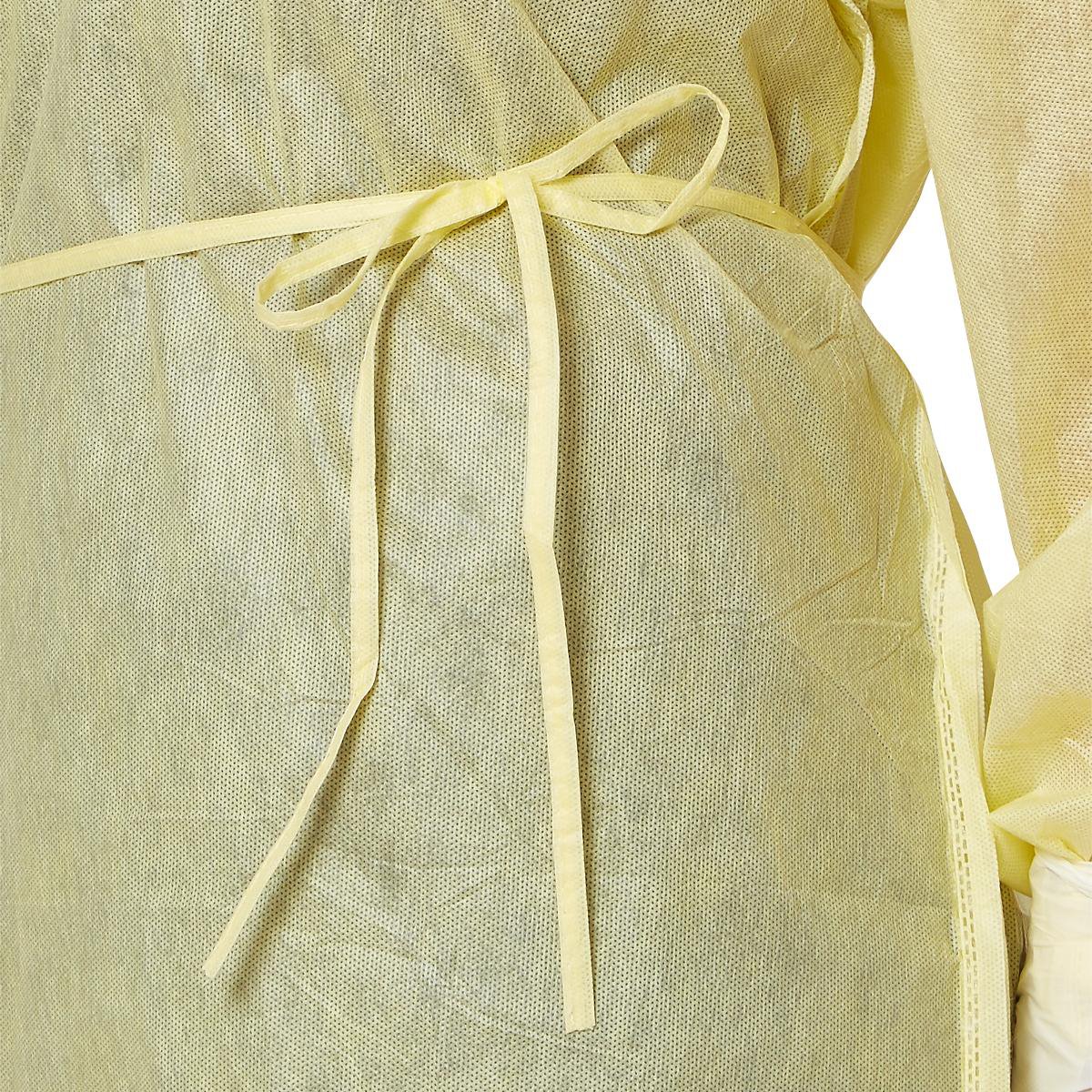 Protective Procedure Gown QuickComply™ X-Large Yellow NonSterile AAMI Level 2 Disposable - BeHope