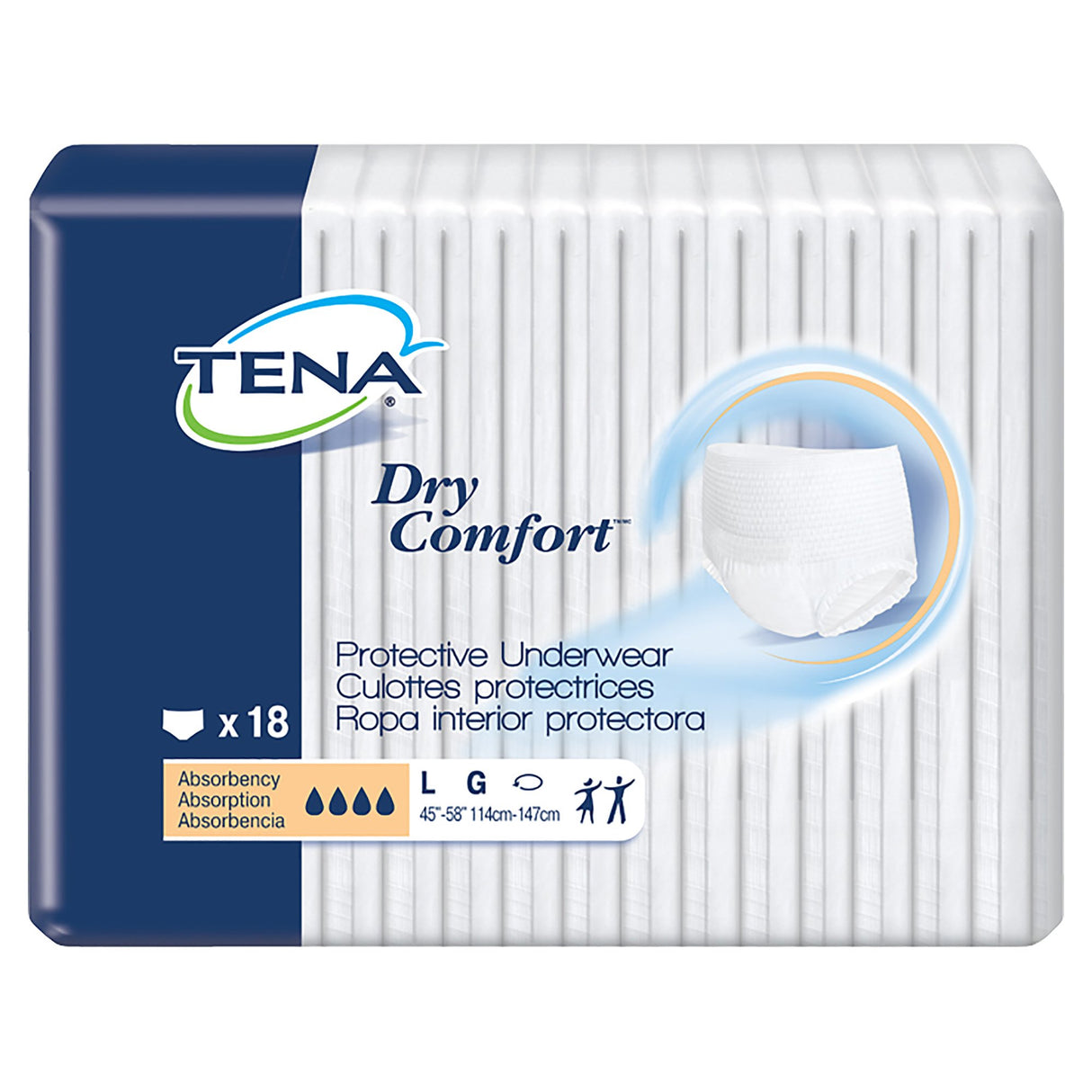 Unisex Adult Absorbent Underwear TENA® Dry Comfort™ Pull On with Tear Away Seams Large Disposable Moderate Absorbency - BeHope