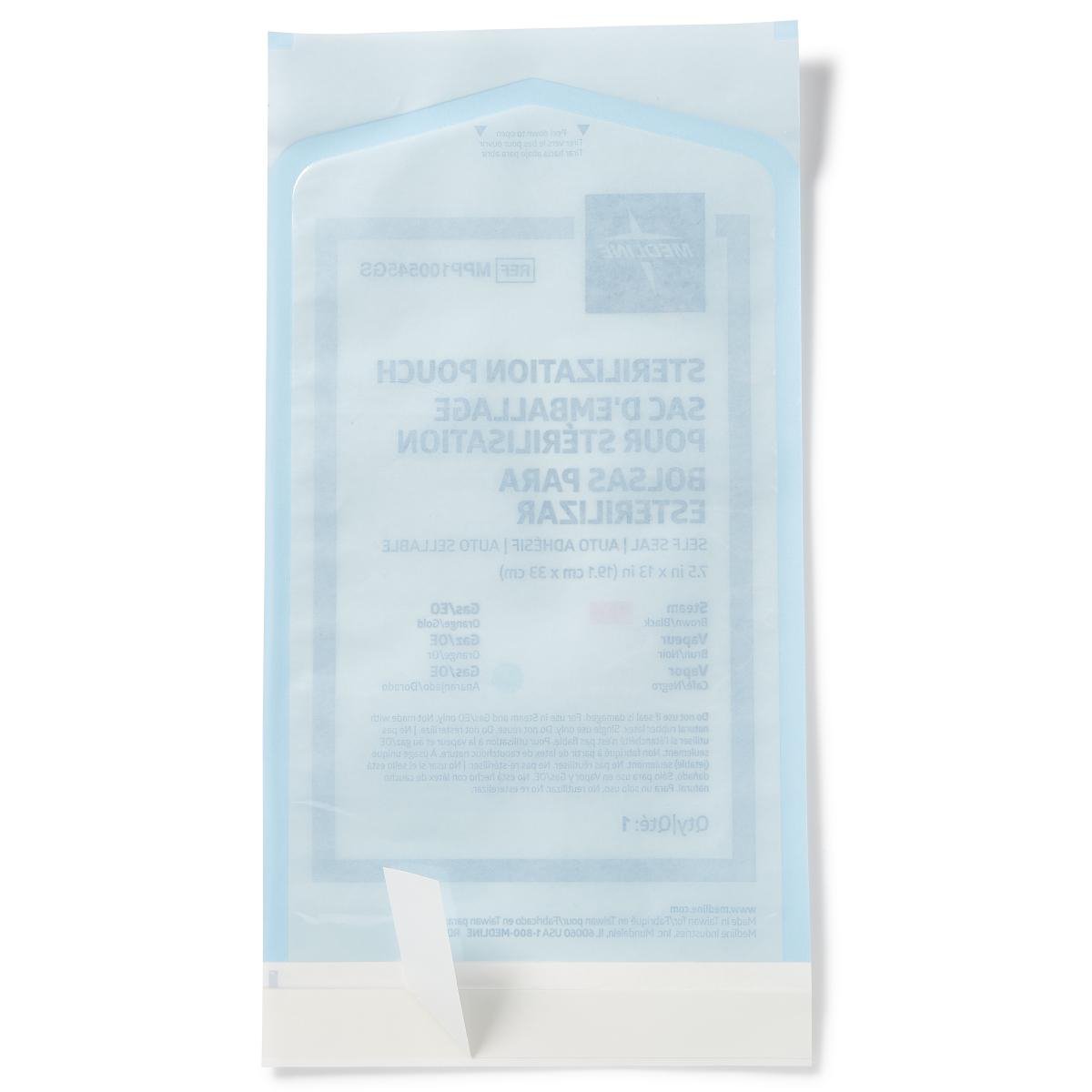 Sterilization Pouch Ethylene Oxide (EO) Gas / Steam 7-1/2 X 13 Inch Self Seal - BeHope