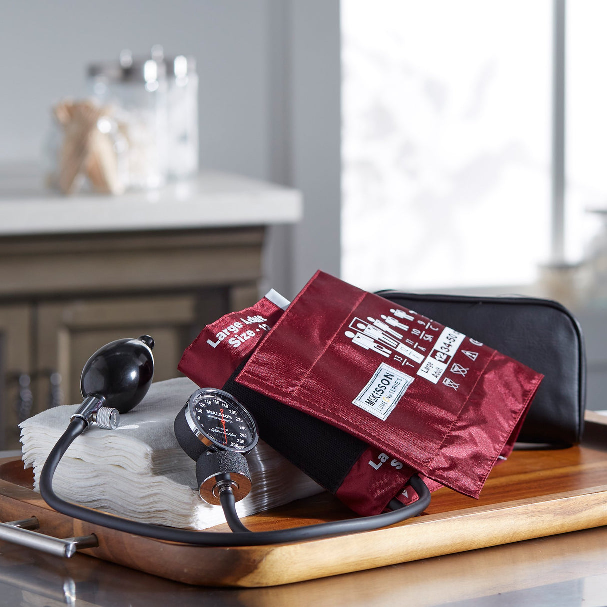 Aneroid Sphygmomanometer Unit McKesson LUMEON™ Large Adult Cuff Nylon Cuff 34 - 50 cm Pocket Aneroid - BeHope