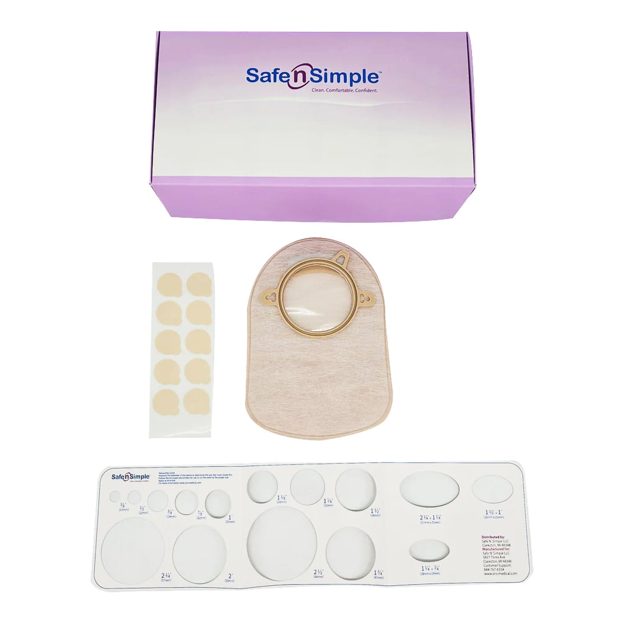 Ostomy Pouch Safe n Simple™ Two-Piece System 8 Inch Length Without Barrier Closed End - BeHope