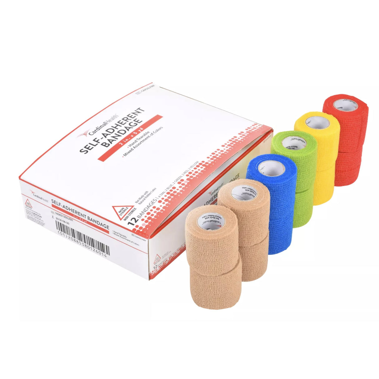 Cohesive Bandage Cardinal Health™ 2 Inch X 5 Yard Self-Adherent Closure Assorted Colors NonSterile Standard Compression - BeHope