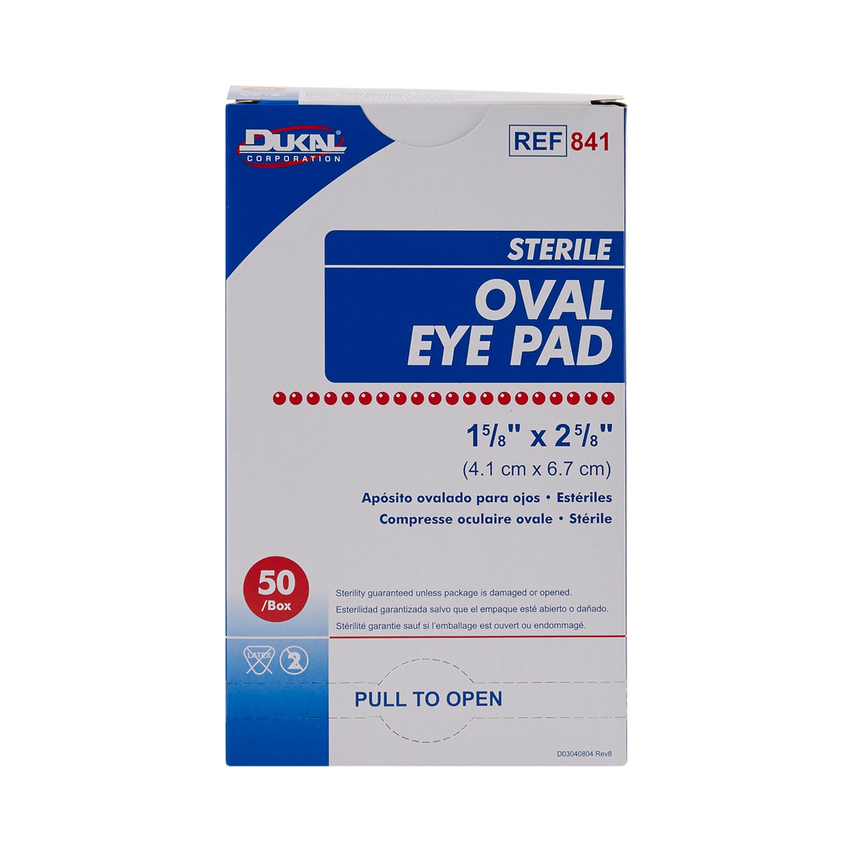 Eye Pad Dukal™ 1-5/8 X 2-5/8 Inch Sterile 1 per Pack - BeHope