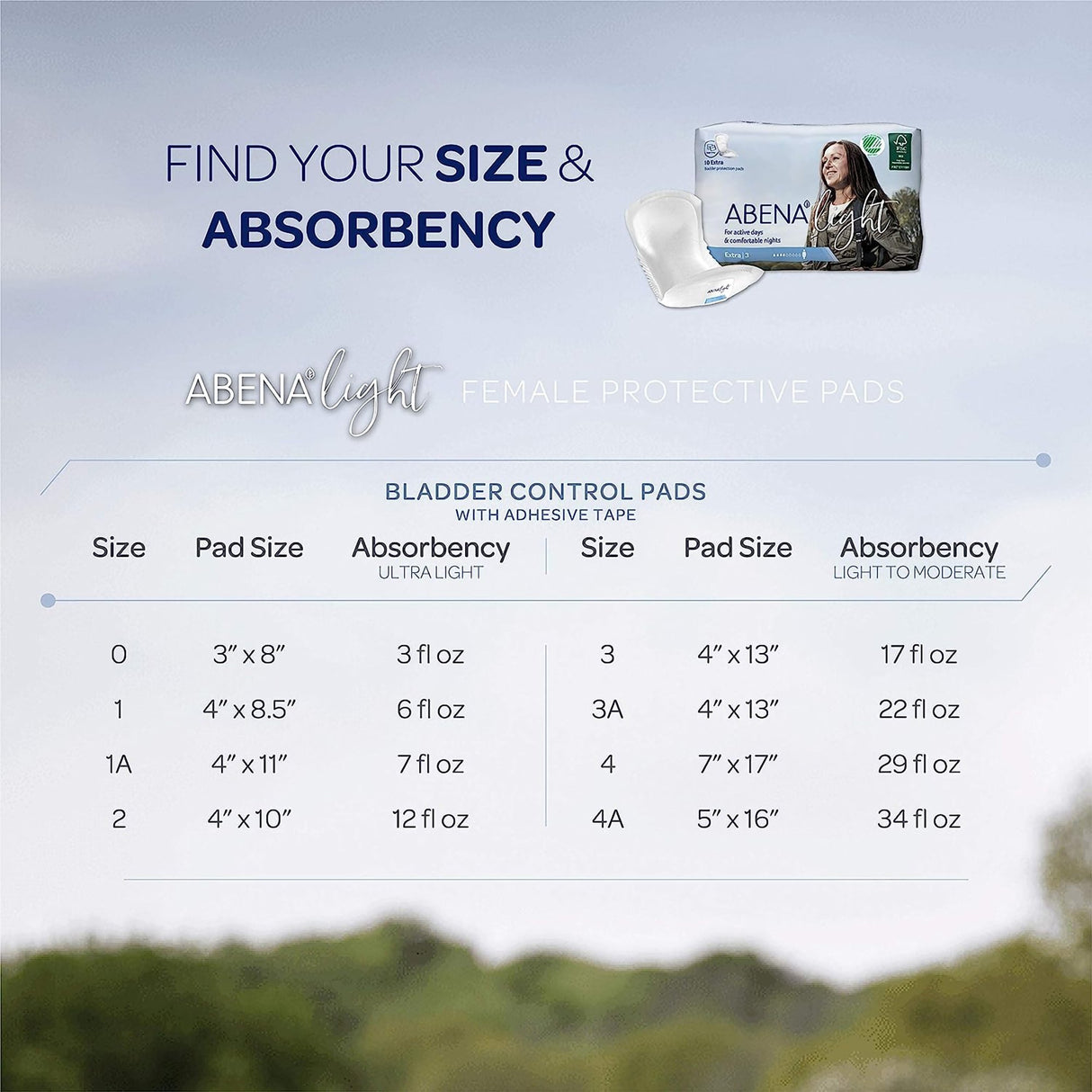 Bladder Control Pad Abena™ Light Extra 13 Inch Length Light Absorbency Fluff / Polymer Core One Size Fits Most - BeHope