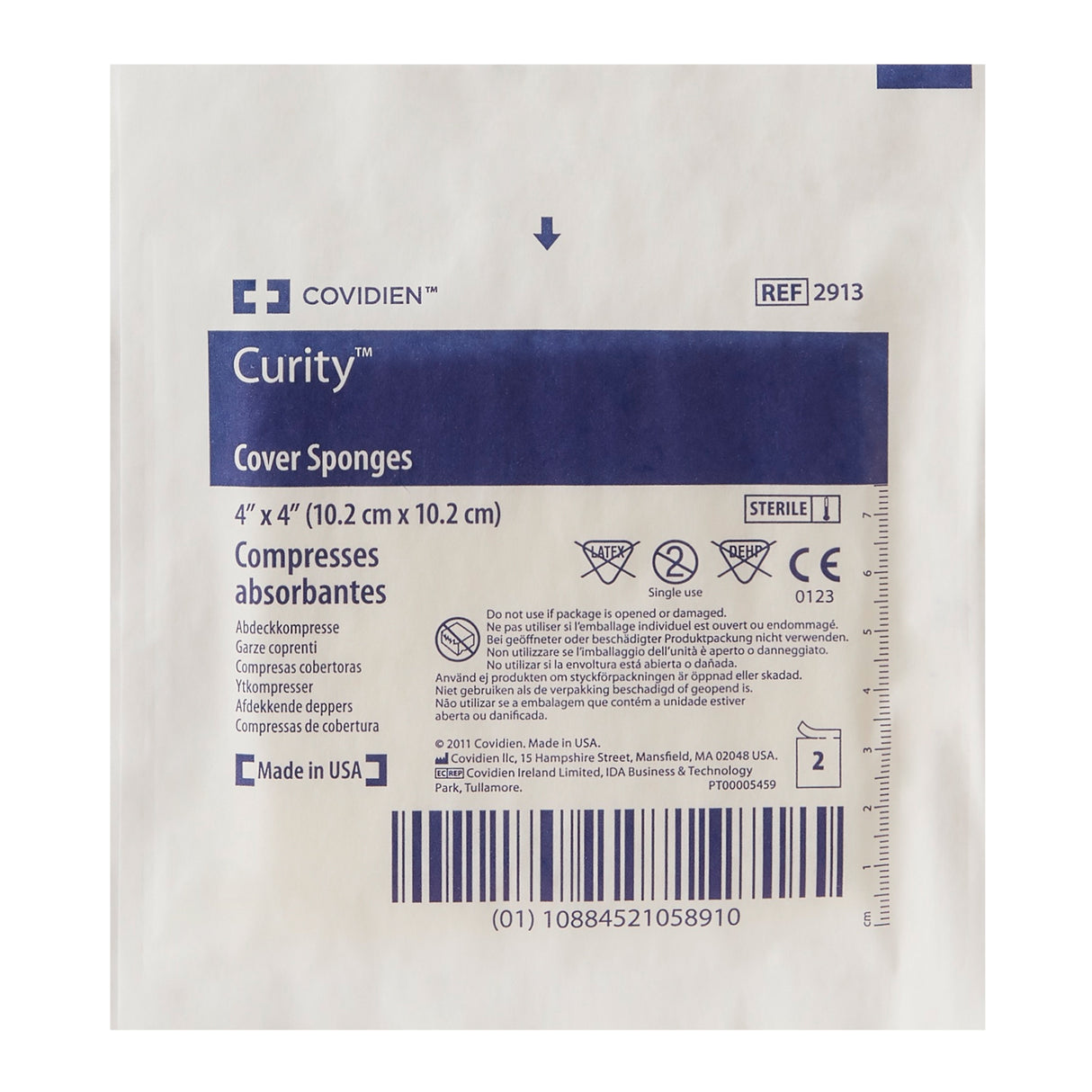 Cellulose Filled Nonwoven Sponge Curity™ 4 X 4 Inch 4-Ply Sterile 2 per Pack - BeHope