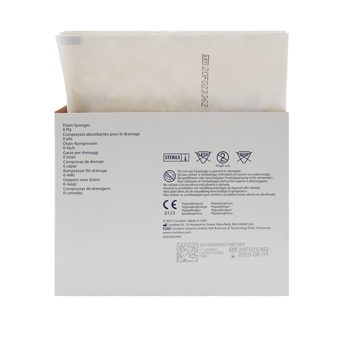 Drain Sponge Excilon™ 4 X 4 Inch 6-Ply Sterile 2 per Pack - BeHope