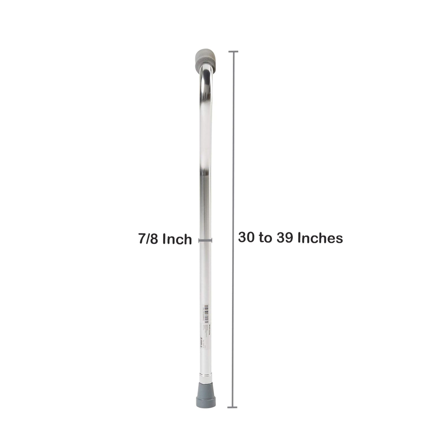 Offset Cane McKesson Aluminum 30 to 39 Inch Height Silver - BeHope