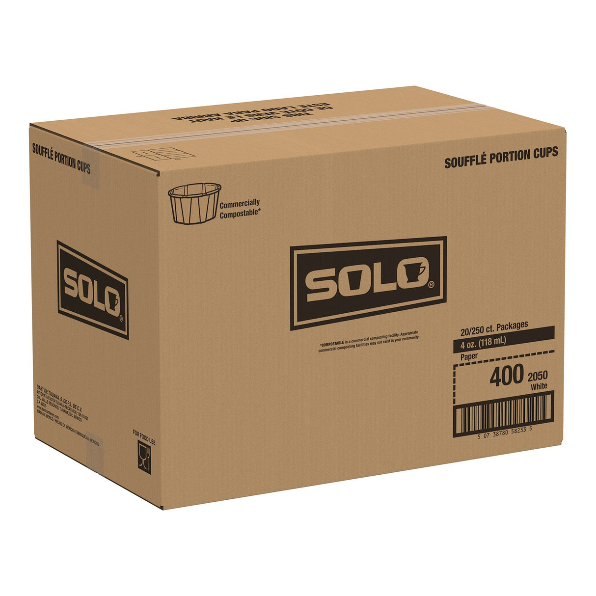 Souffle Cup Solo® 4 oz. White Paper Disposable - BeHope