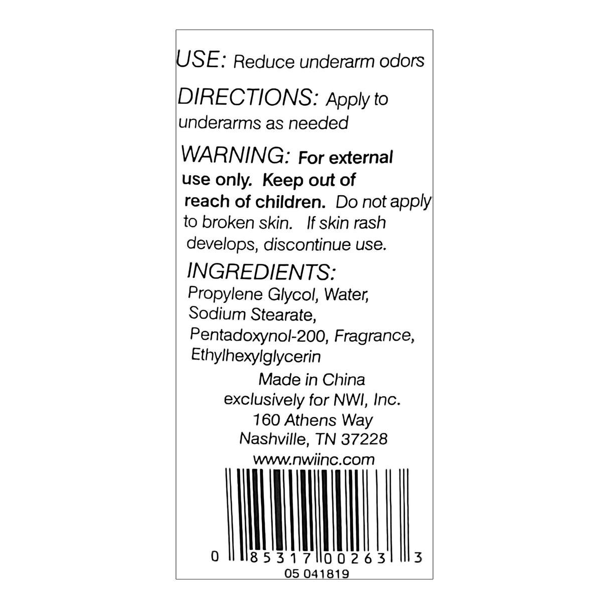 Deodorant Freshscent™ Solid 1.6 oz. Scented - BeHope