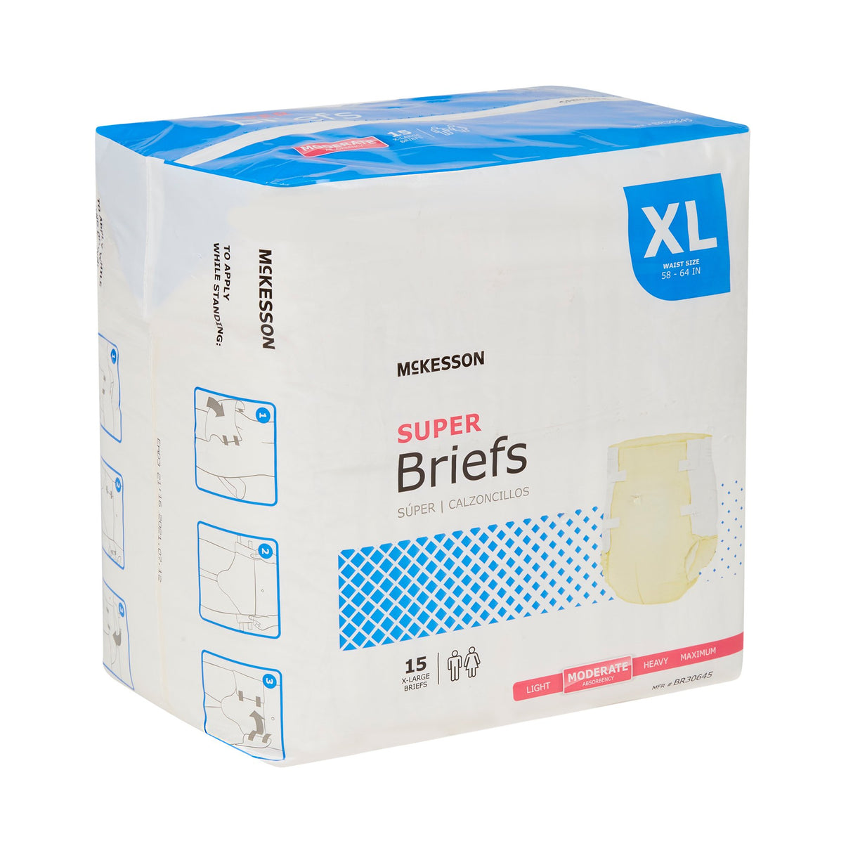 Unisex Adult Incontinence Brief McKesson X-Large Disposable Moderate Absorbency - BeHope
