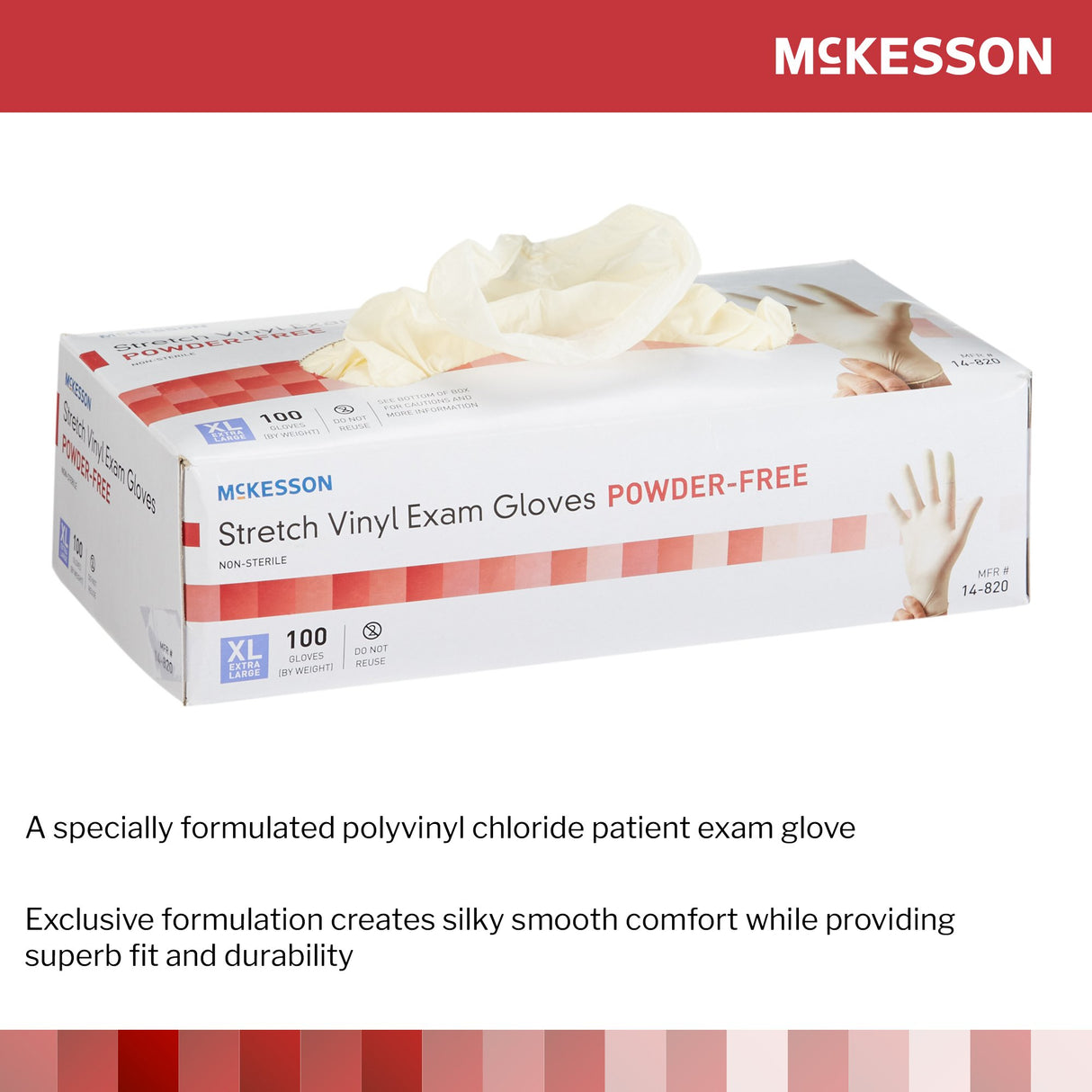 McKesson Nonsterile Stretch Vinyl Exam Gloves Silky Smooth Comfort - BeHope