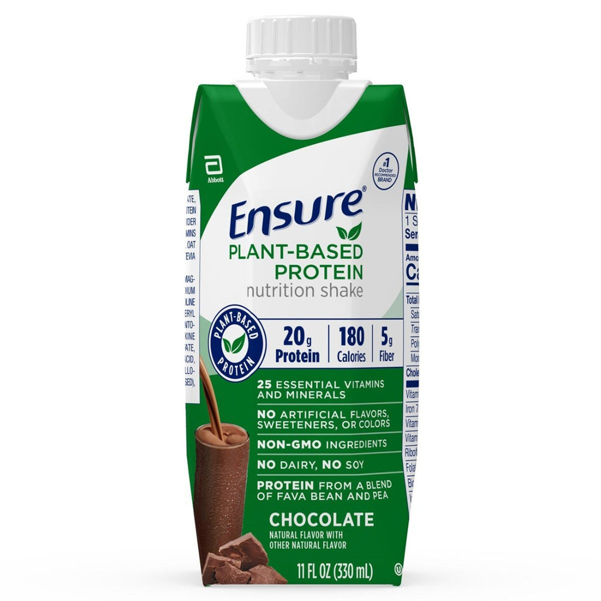 Oral Supplement Ensure® Plant Based Protein Nutrition Shake Chocolate Flavor Liquid 11 oz. Carton - BeHope