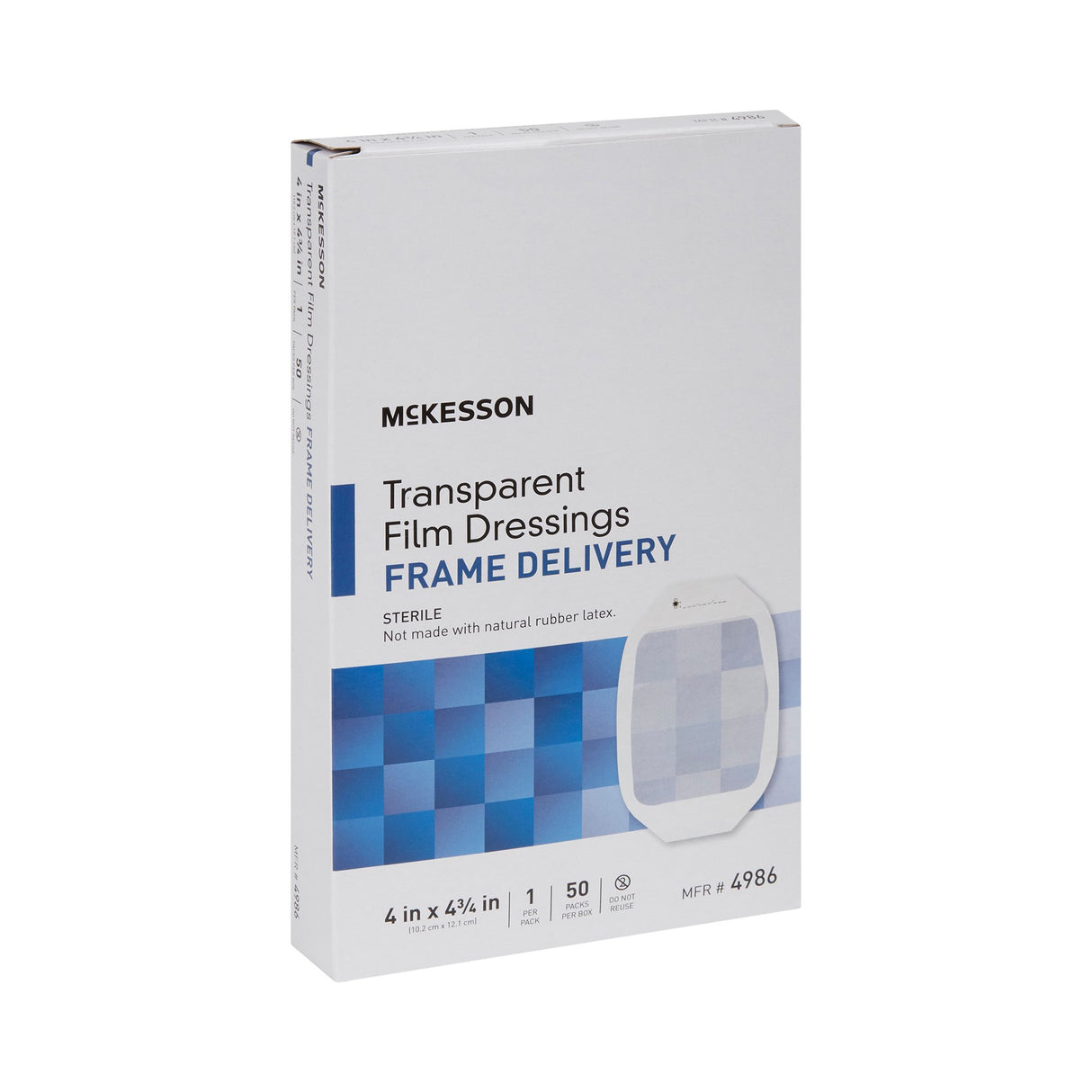 Transparent Film Dressing McKesson 4 X 4-3/4 Inch Frame Style Delivery Octagon Sterile - BeHope