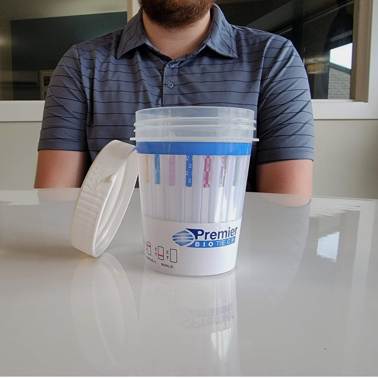 Drugs of Abuse Test Kit Premier Bio-Cup AMP, BAR, BUP, BZO, COC, mAMP/MET, MDMA, MTD, OPI, OXY, PCP, THC 25 Tests CLIA Waived - BeHope