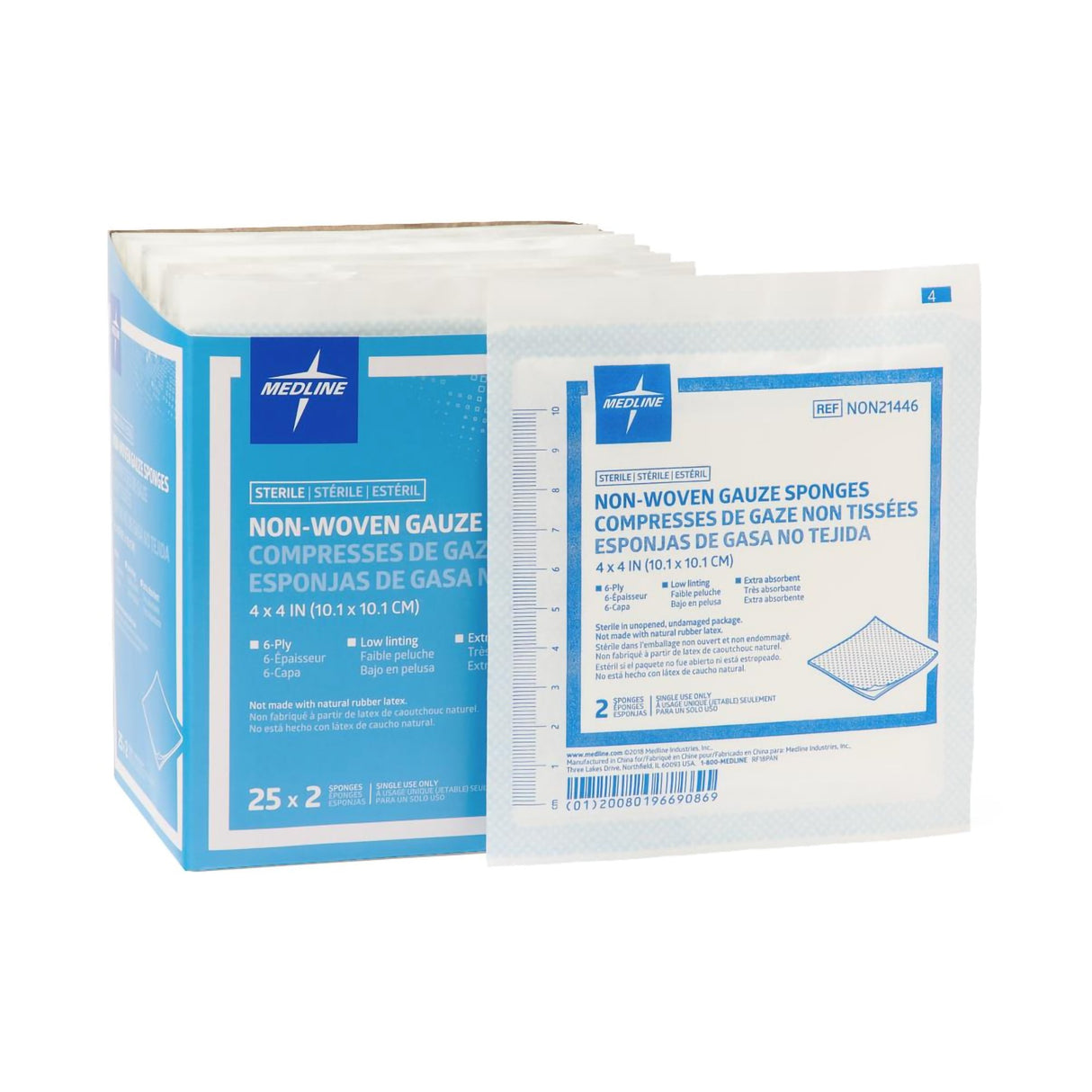 Nonwoven Sponge Avant Gauze® 4 X 4 Inch 6-Ply Sterile 2 per Pack - BeHope