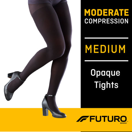 Compression Pantyhose 3M™ Futuro™ Opaque Waist High Medium Black Closed Toe - BeHope