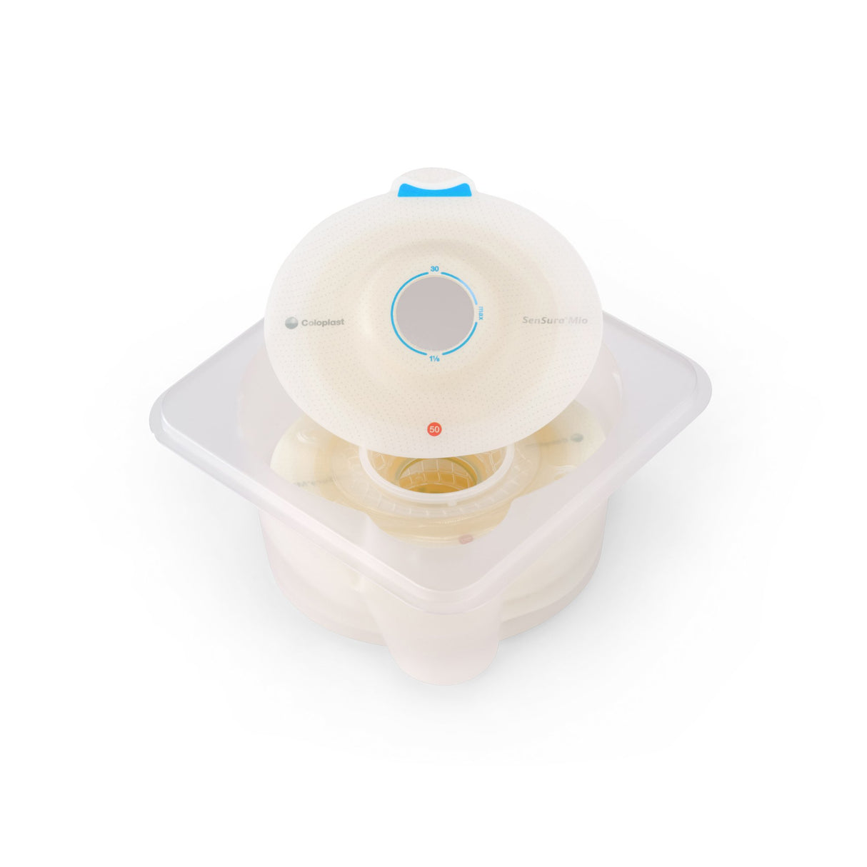 Ostomy Barrier SenSura® Mio Click Precut, Standard Wear Elastic Adhesive 50 mm Flange Red Code System 1-1/8 Inch Opening - BeHope