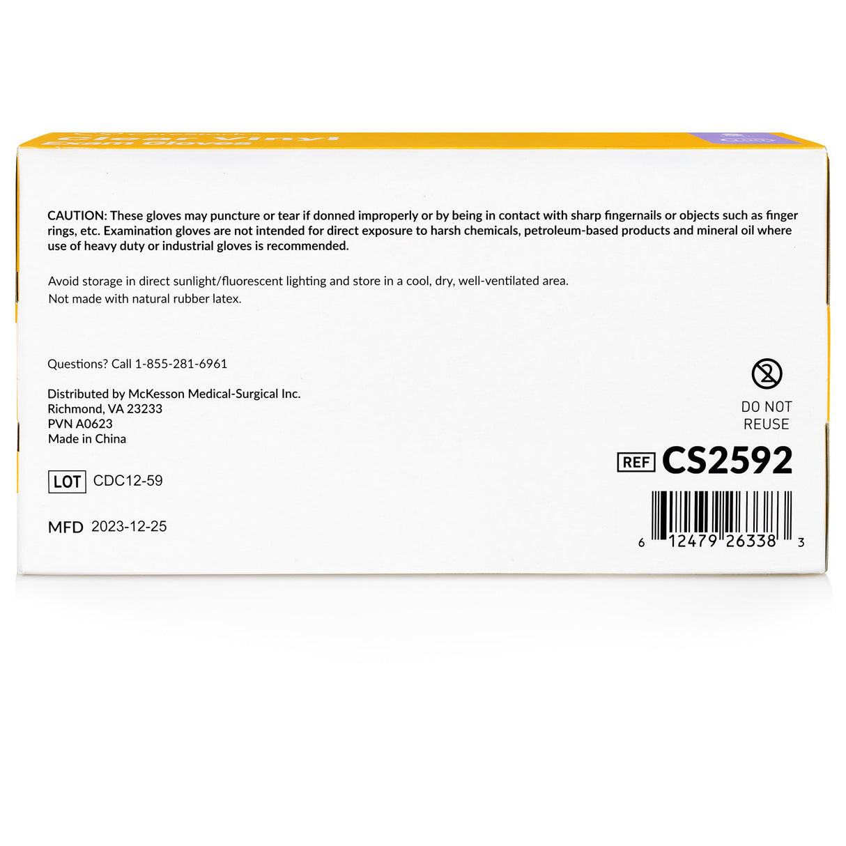 Exam Glove CareStock™ Small NonSterile Vinyl Standard Cuff Length Smooth Clear Not Rated - BeHope