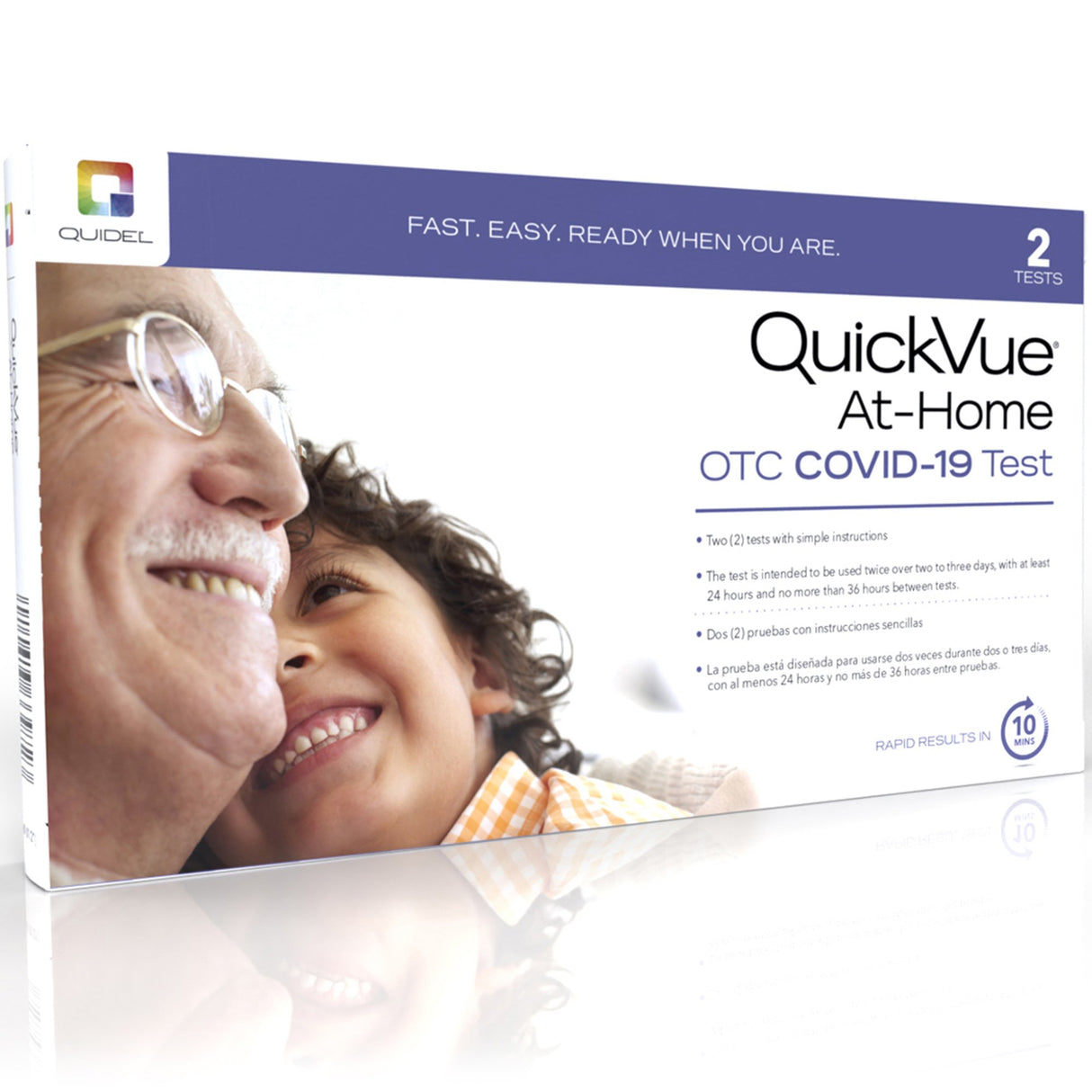 Respiratory Test Kit QuickVue® At-Home OTC COVID-19 Test 2 Tests CLIA Waived - BeHope