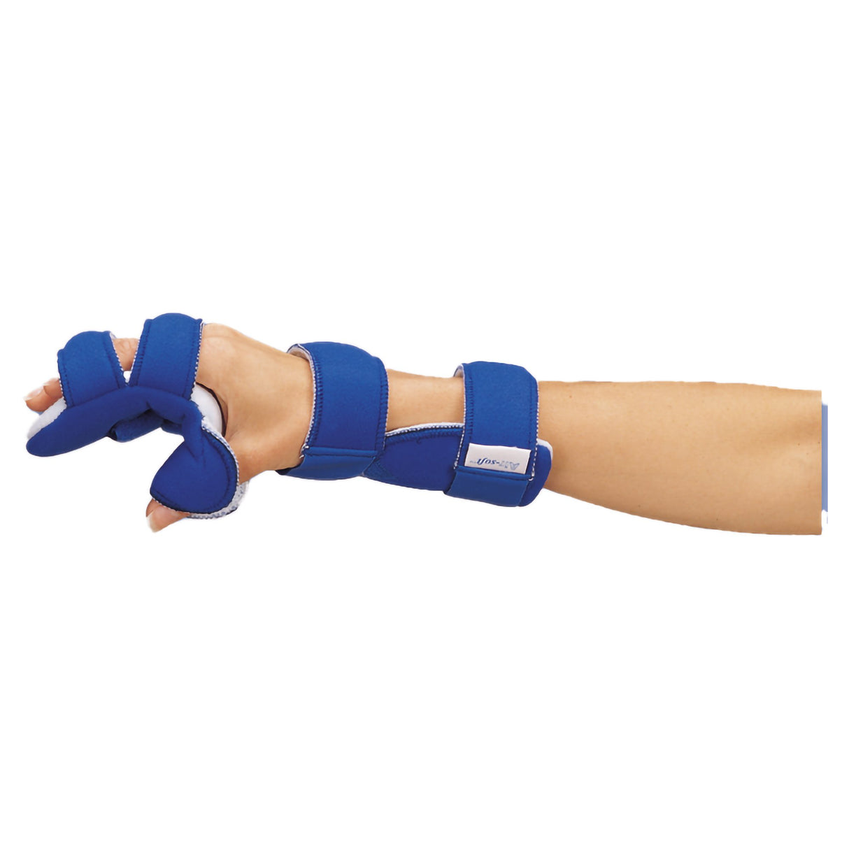 Resting Hand Splint DeRoyal® LMB Aluminum / Foam Left Hand Blue Large - BeHope