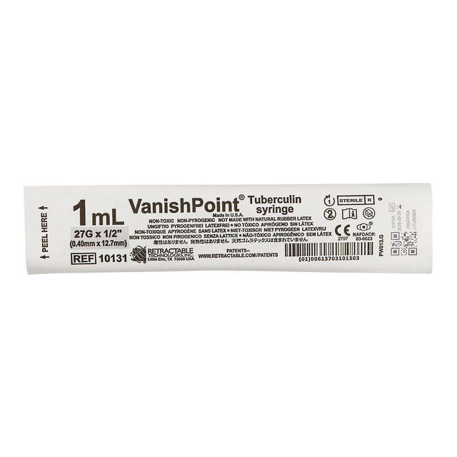 Safety Tuberculin Syringe Vanishpoint® Retractable Safety Needle - BeHope