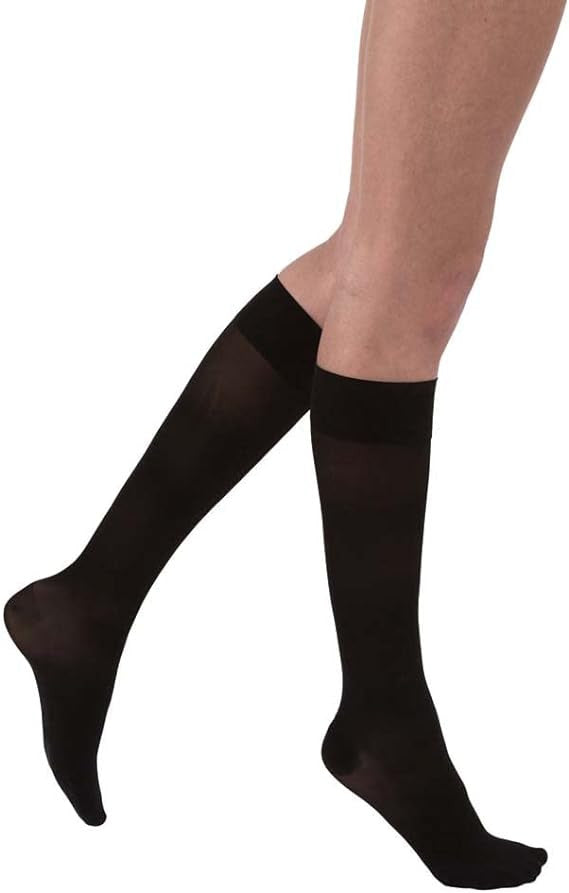Compression Stocking Jobst® Activa Sheer Knee High Medium Black Closed Toe - Behope