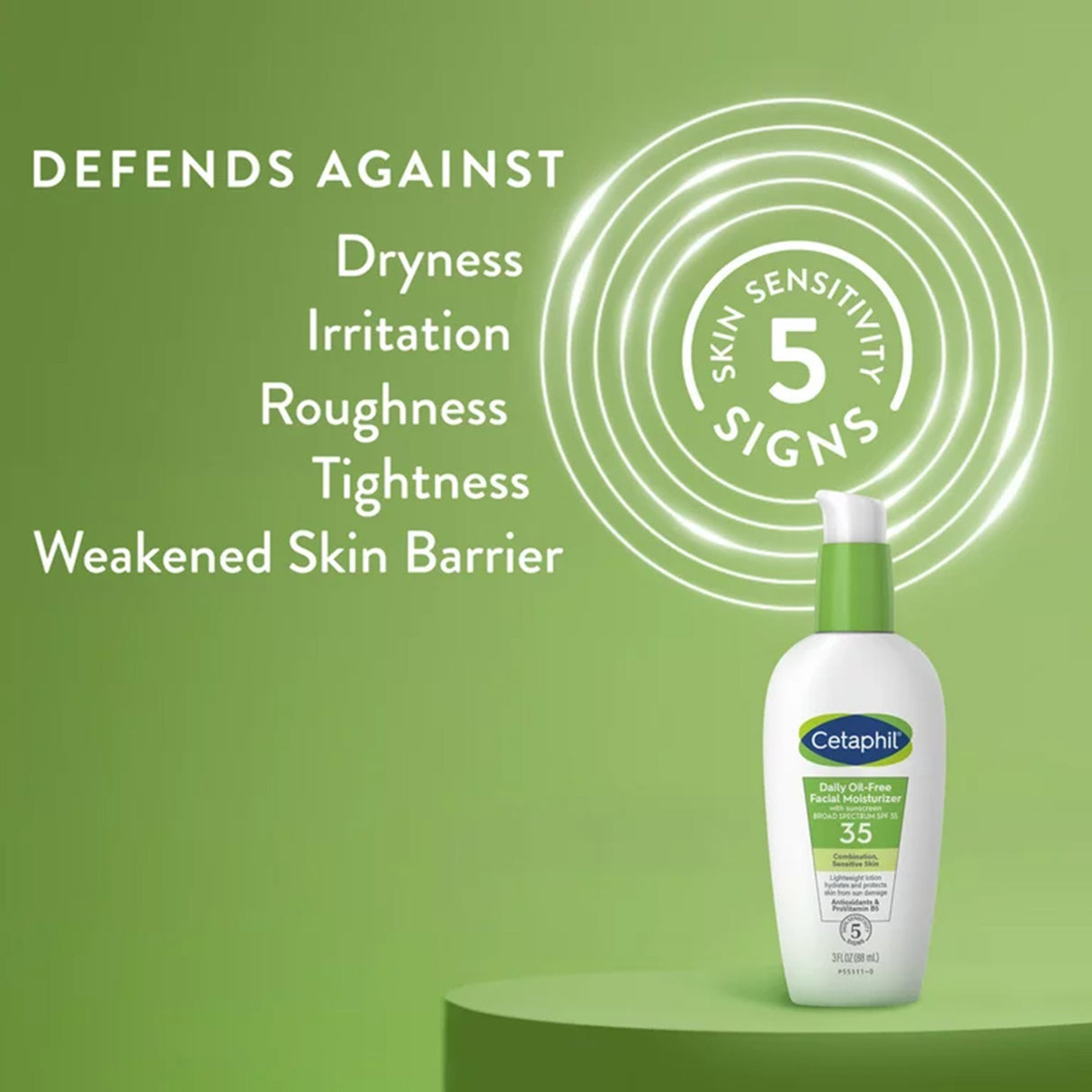 Facial Moisturizer with Sunscreen Cetaphil® Daily Oil-Free 3 oz. Pump Bottle Unscented Lotion - BeHope