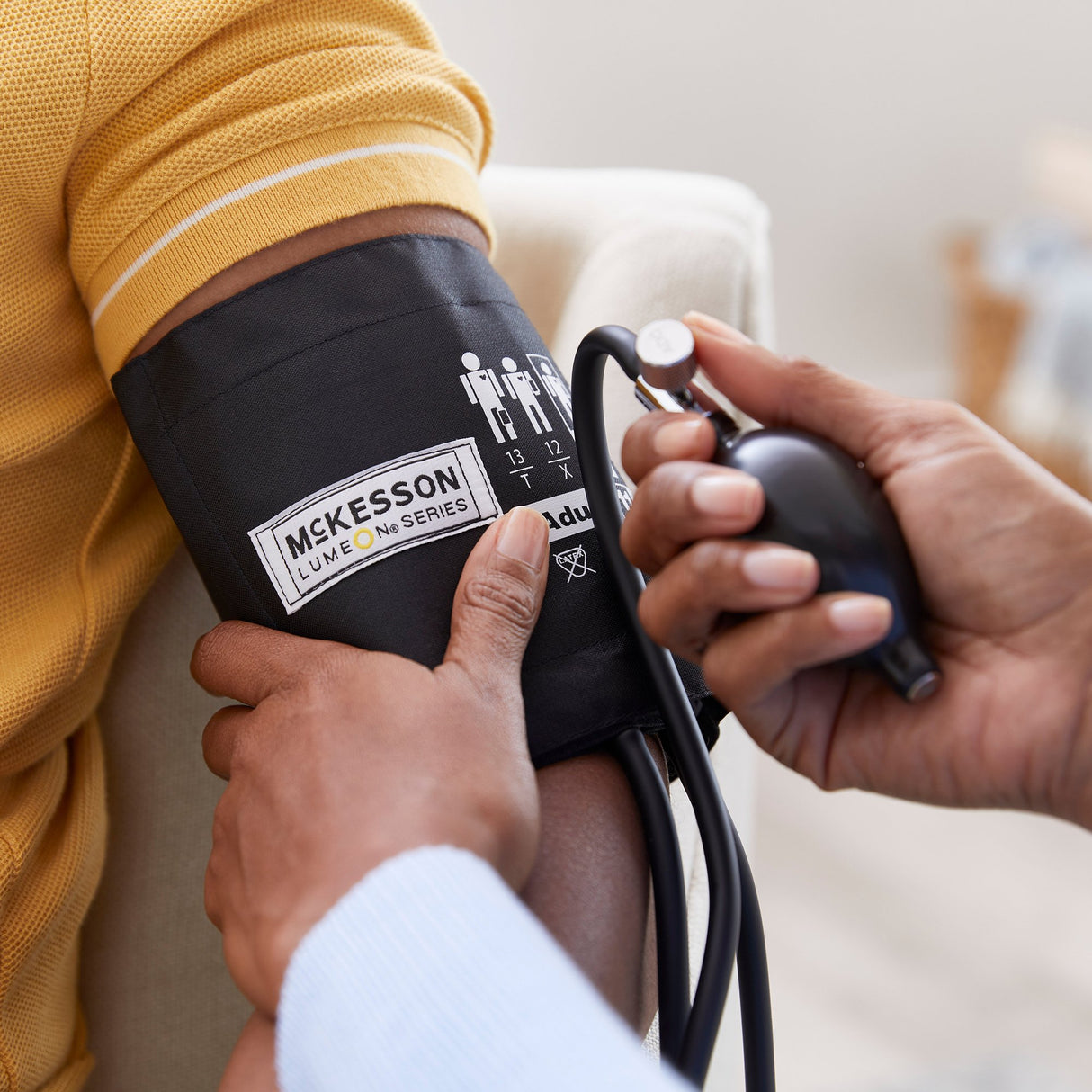 Reusable Blood Pressure Cuff and Bulb McKesson LUMEON™ 23 to 40 cm Arm Nylon Cuff Adult Cuff - BeHope