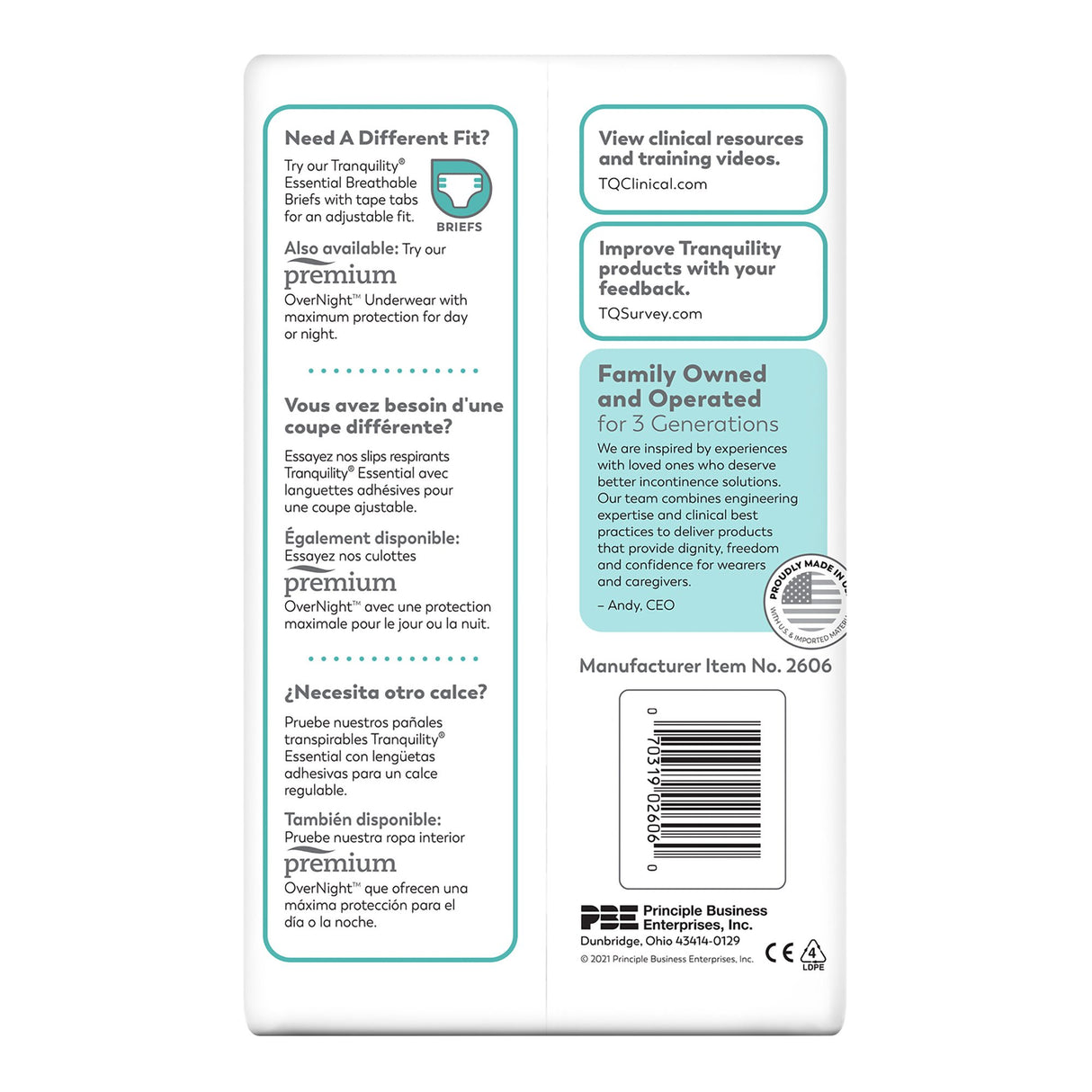 Absorbent Underwear Tranquility® Essential Pull On with Tear Away Seams Adult Large Unisex Disposable Heavy Absorbency - BeHope