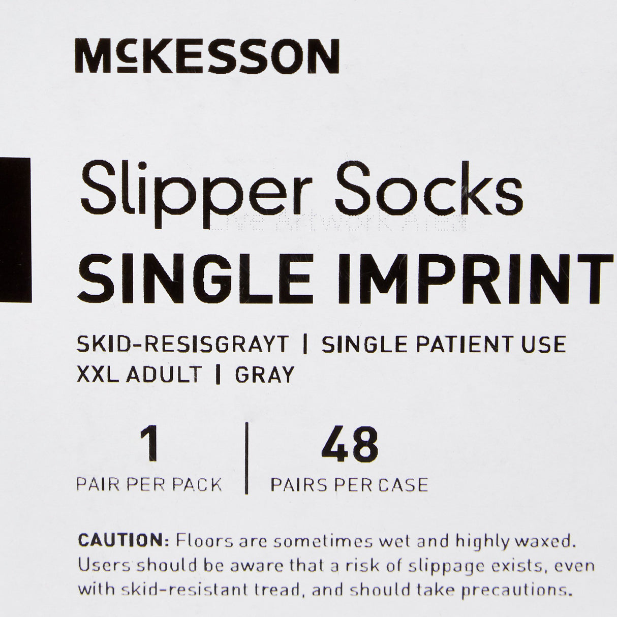 Slipper Socks McKesson Unisex Adult 2X-Large Single Tread Single Patient Use Gray - BeHope