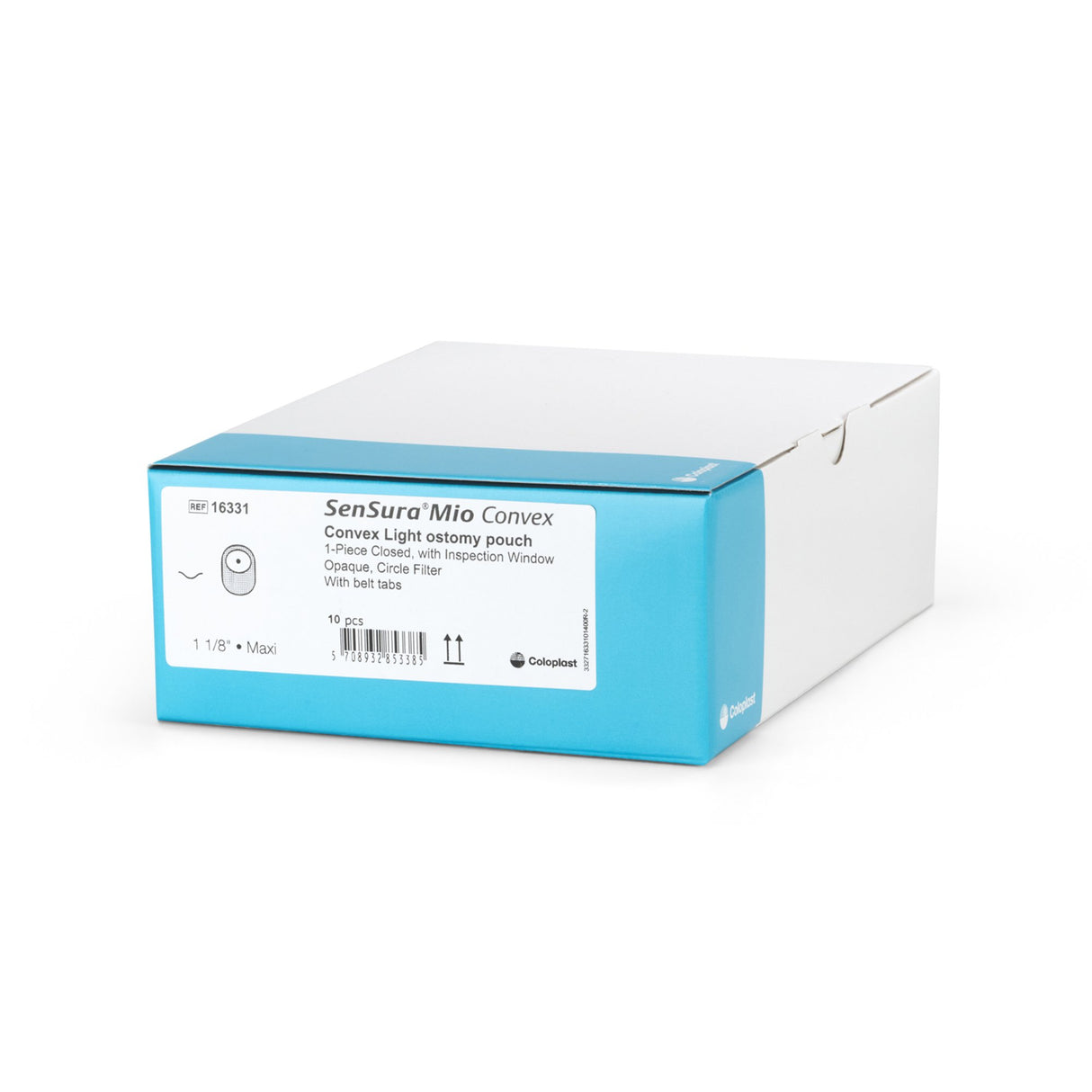 Ostomy Pouch SenSura® Mio Convex One-Piece System 8-1/4 Inch Length, Maxi Convex Light, Pre-Cut 1-1/8 Inch Stoma Closed End - BeHope